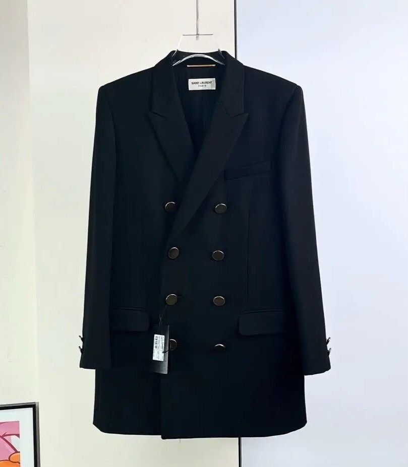 Yves Saint Laurent YSL Black Double-Breasted Blazer Size S / US 4 / IT 40 - 1 Thumbnail