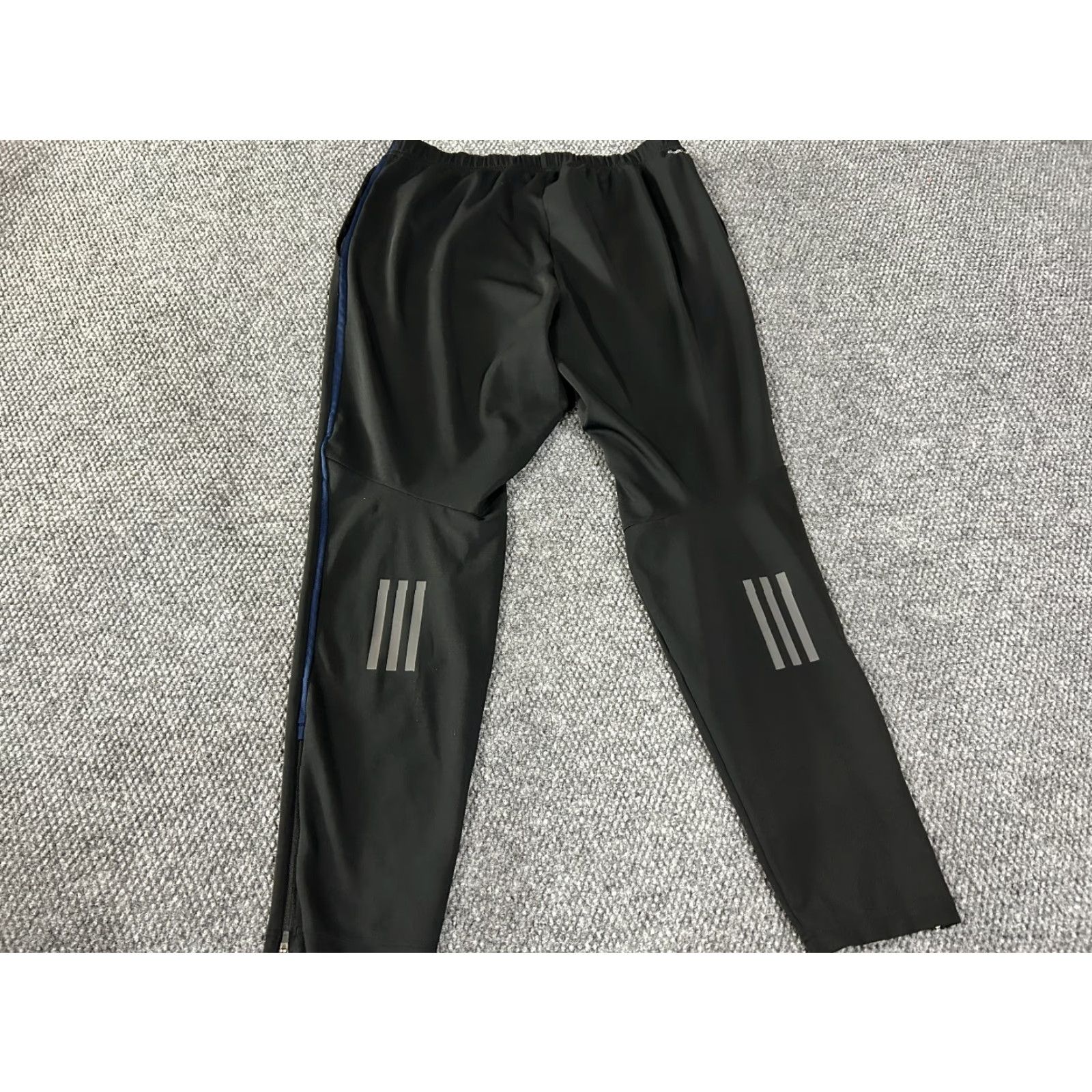 Adidas adidas Track Pants Mens Large Black Athletic Zip Ankle Training Stretch Pants Regular Fit Logo 30in Inseam Straight Leg Size US 33 - 7 Thumbnail