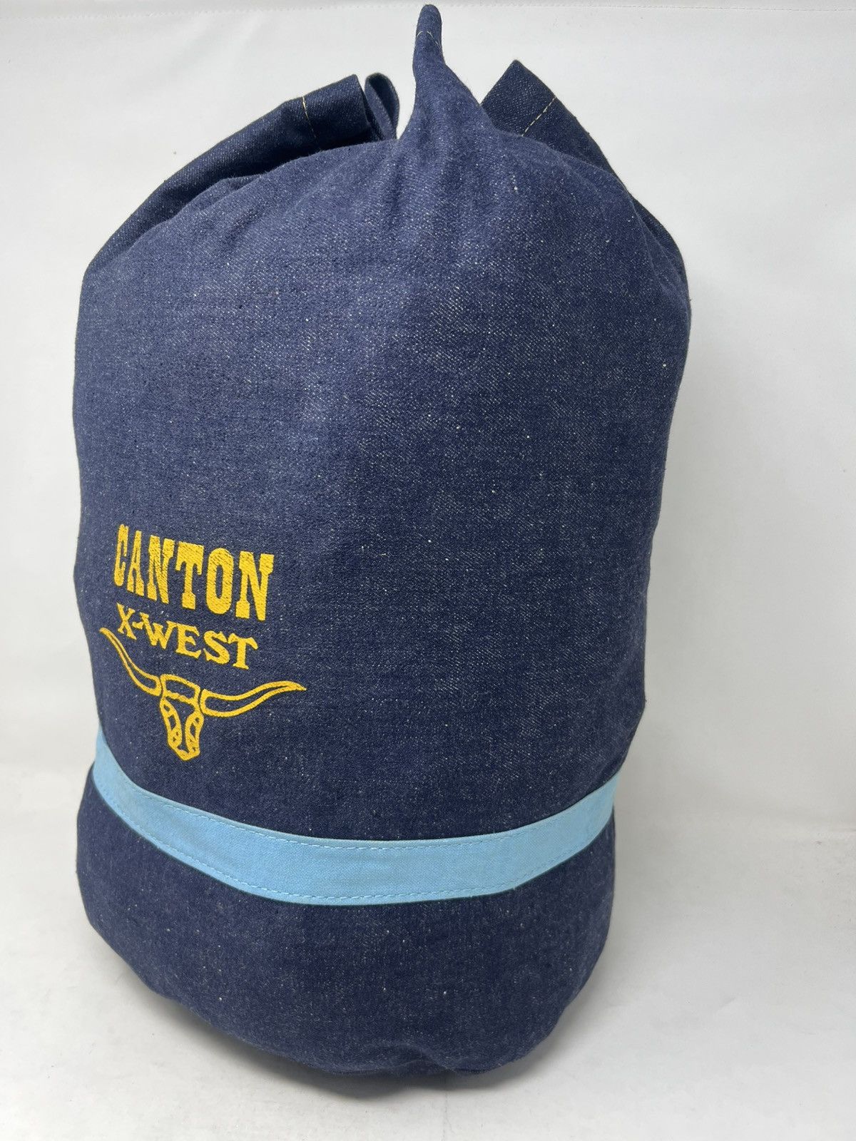 Japanese Brand Vintage Canton X-West Denim Drawstring Bucket Size ONE SIZE - 2 Thumbnail