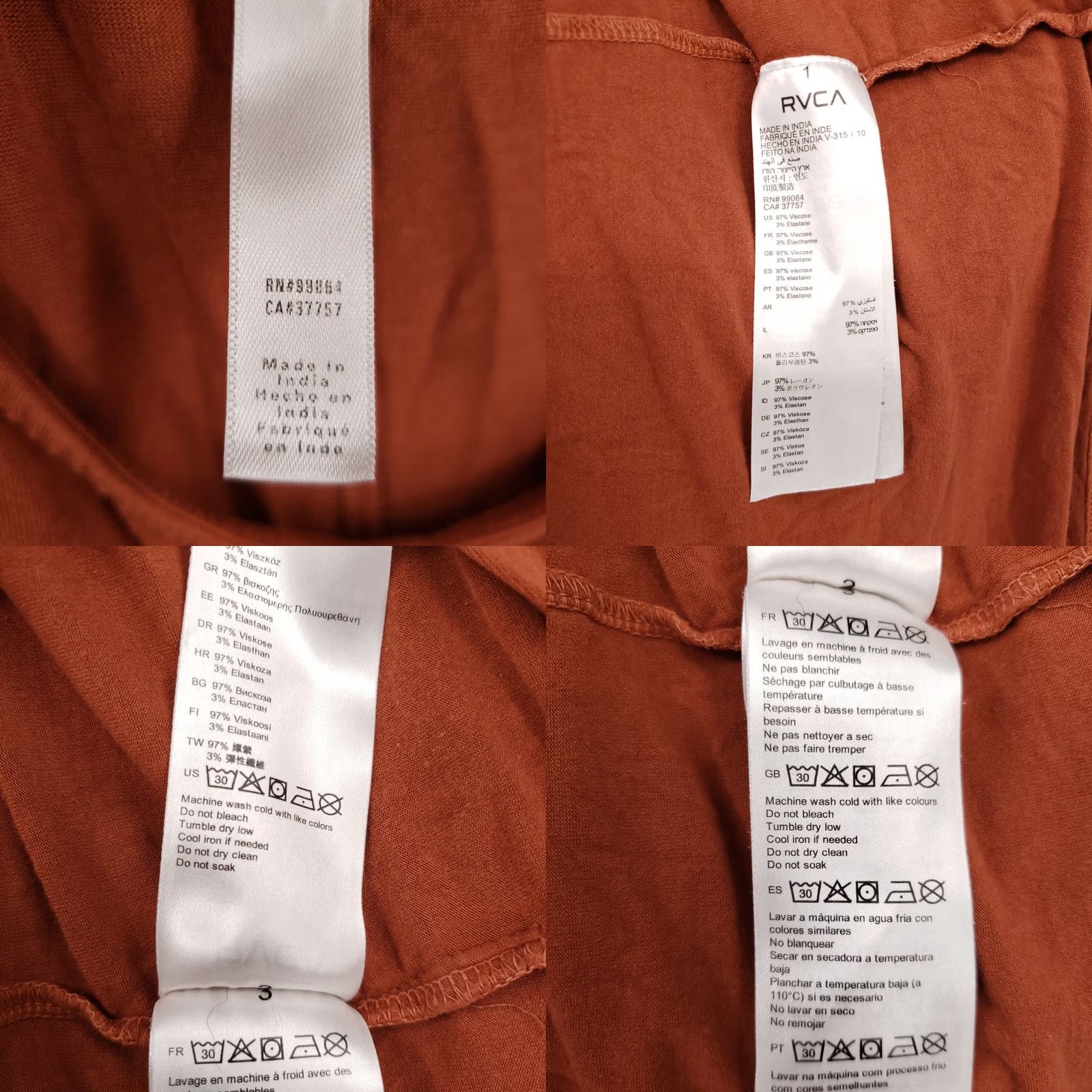 RVCA RVCA Dress Tank Orange L Womens A-Line Knits Sleeveless Scoop Neck Size L / US 10 / IT 46 - 8 Thumbnail