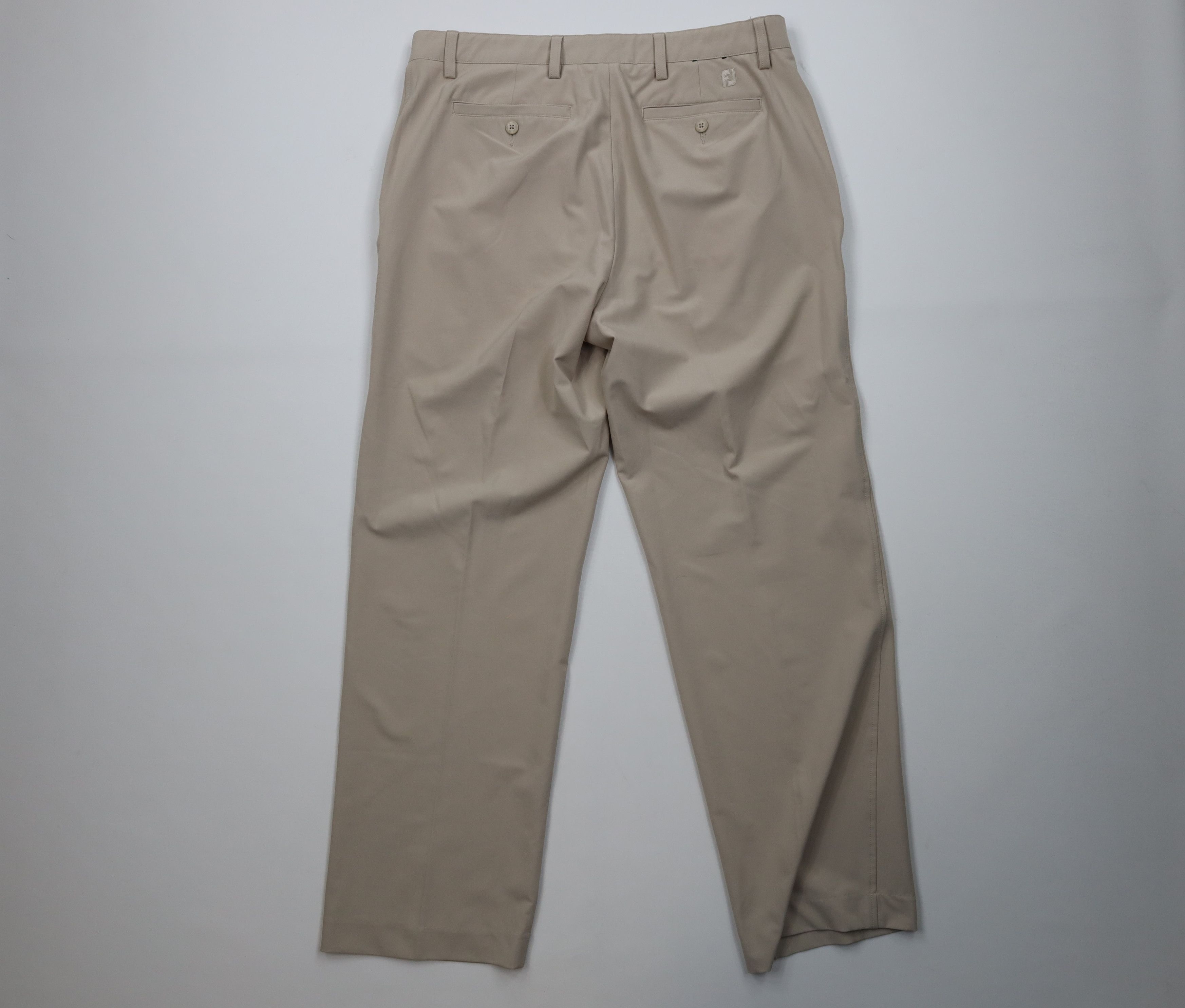 Footjoy FootJoy Wide Leg Golfing Golf Chino Pants Trousers Beige Size US 35 - 10 Thumbnail