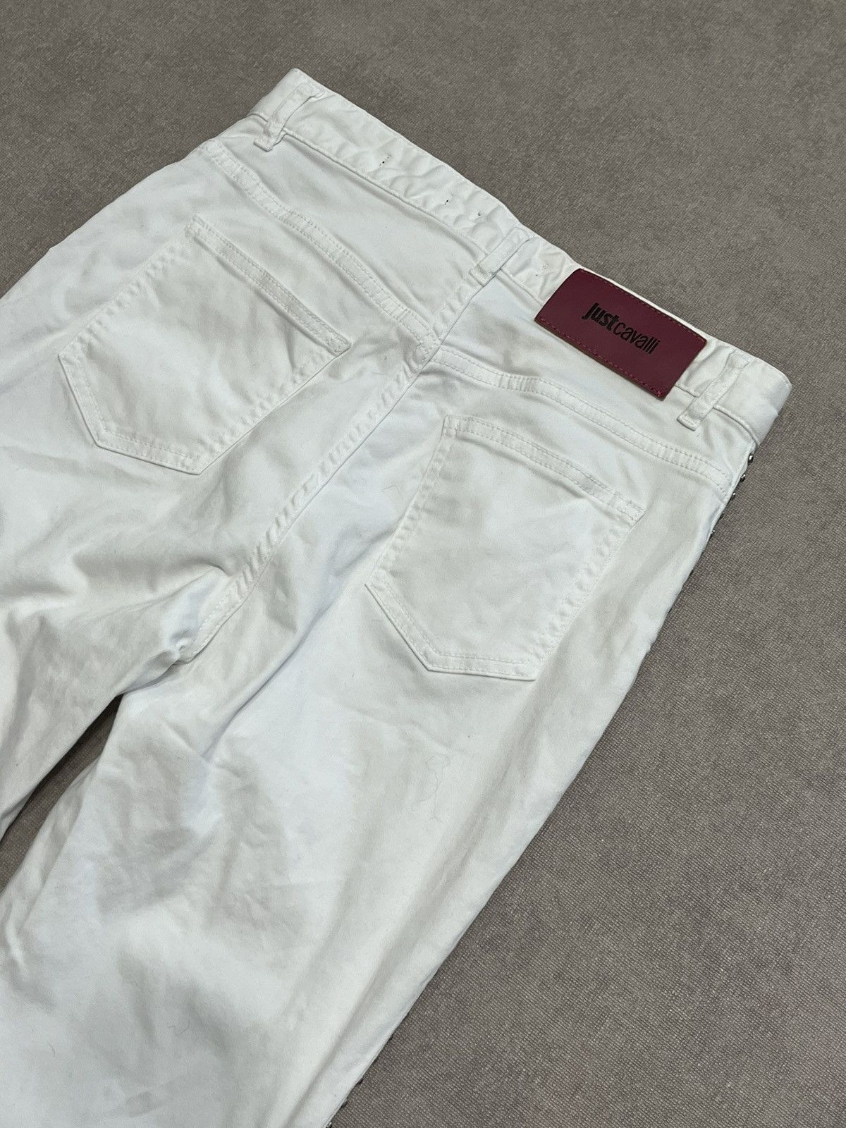 Roberto Cavalli Roberto Just Cavalli Womens White Skinny Jeans Denim Size 28 Size 27" / US 4 / IT 40 - 6 Thumbnail