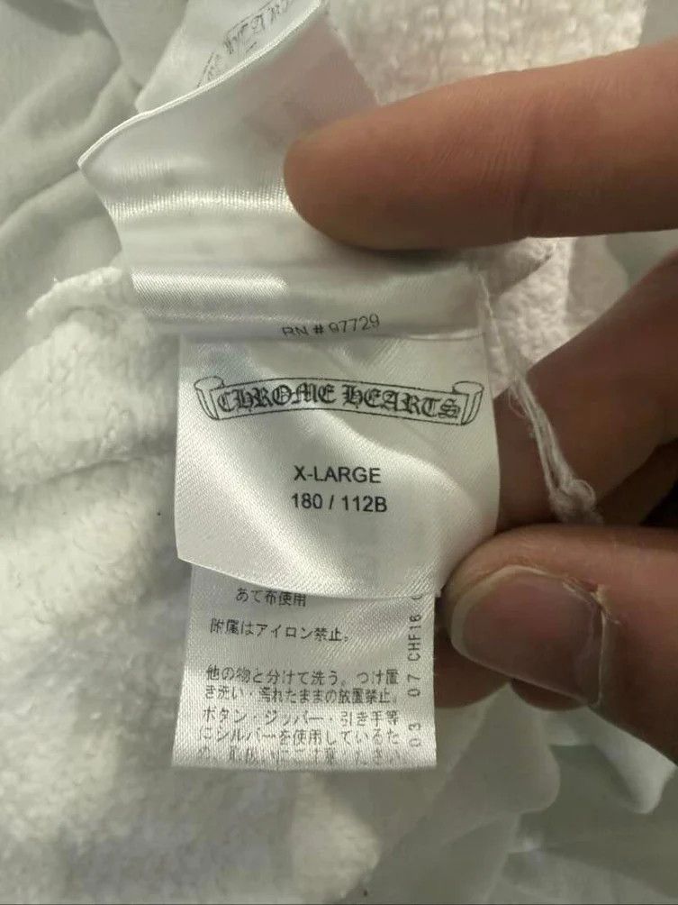 Chrome Hearts Chrome Hearts Vertical Logo White Zip-Up Hoodie Size US XL / EU 56 / 4 - 4 Thumbnail