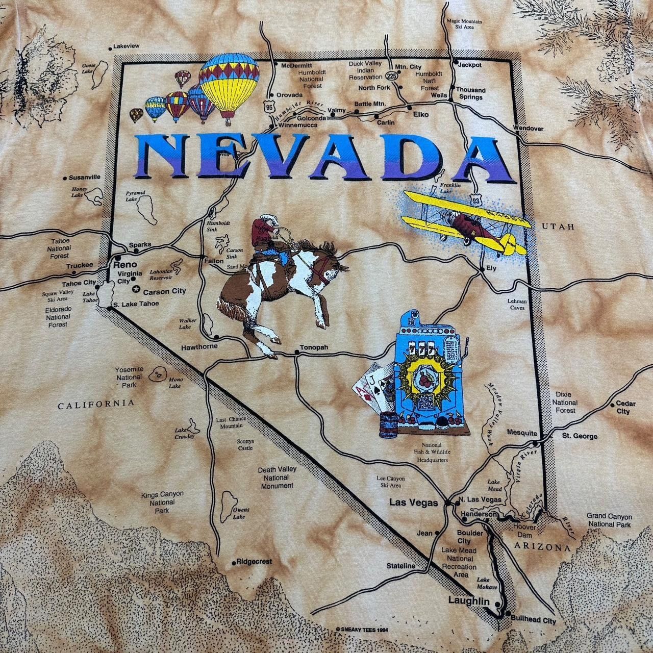 Gildan × Vintage Vintage Nevada Map AOP T-Shirt Size US L / EU 52-54 / 3 - 4 Thumbnail