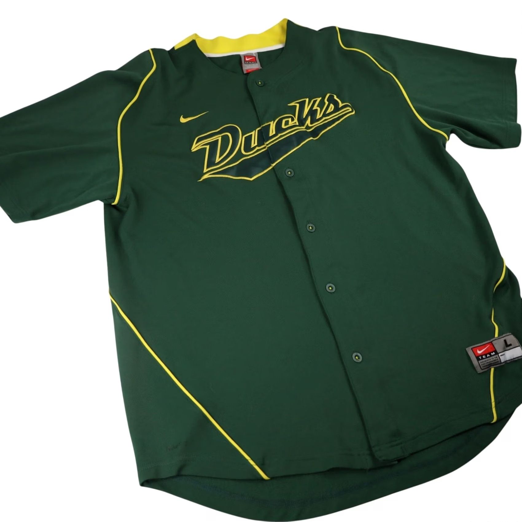 Nike VINTAGE Nike University of Oregon Ducks Mens Large Stitched Baseball Jersey Size US L / EU 52-54 / 3 - 3 Thumbnail