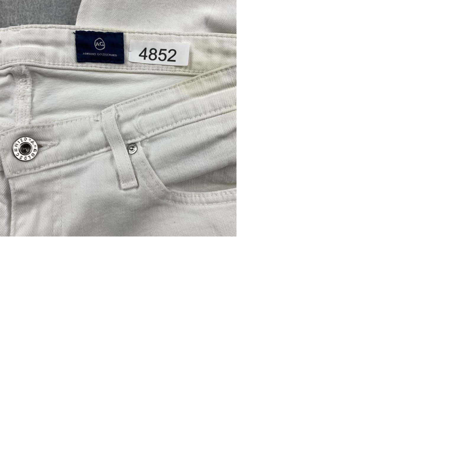 Vintage AG Adriano Goldschmied Jeans The Prima Roll Up Womens 28 Cigarette Leg White Crop Jeans Size 28" / US 6 / IT 42 - 11 Thumbnail