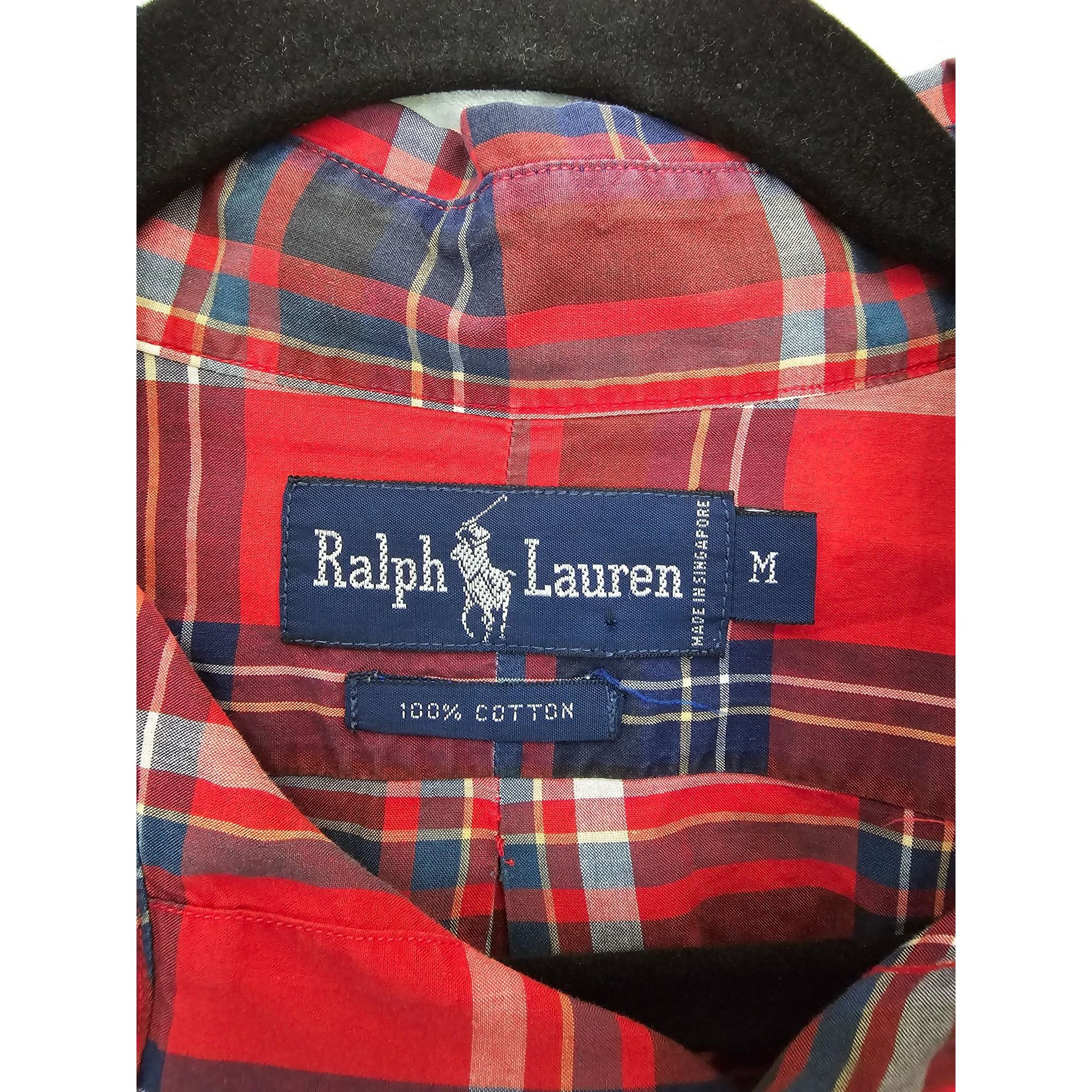 Ralph Lauren Vintage Ralph Lauren Men's Medium Red Plaid Button-Down Shir Size US M / EU 48-50 / 2 - 2 Thumbnail