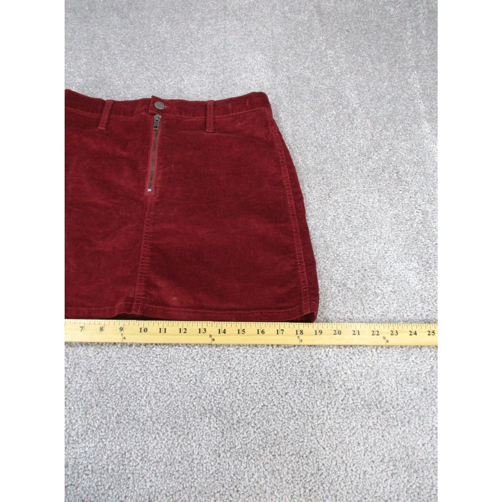 Madewell Madewell Skirt Womens 26 Stretch Denim A-Line Red Velvet Short (Size 26) Womens Skirt Madewell Color Red - 22 Size 26" / US 2 / IT 38 - 3 Thumbnail