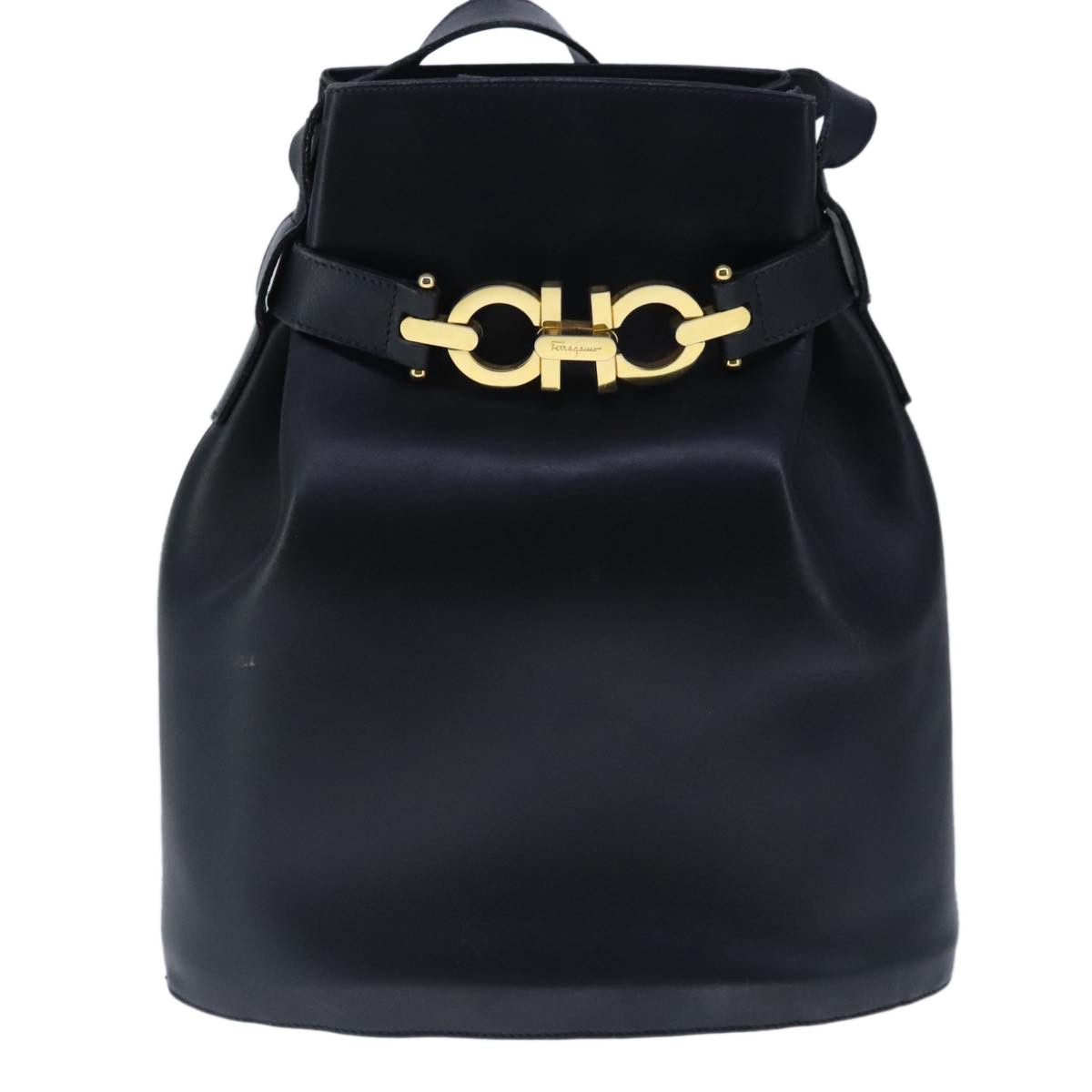 Salvatore Ferragamo Gancini Black Leather Shoulder Bag (Pre-Owned) Size ONE SIZE - 1 Thumbnail