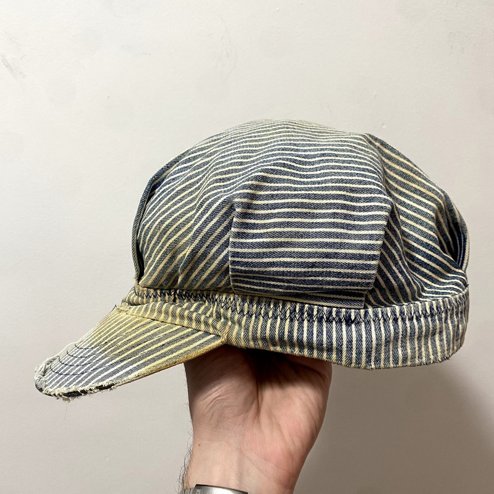 Vintage Vintage Payday Hickory Stripe Railroad Work Cap Distressed Size ONE SIZE - 3 Thumbnail