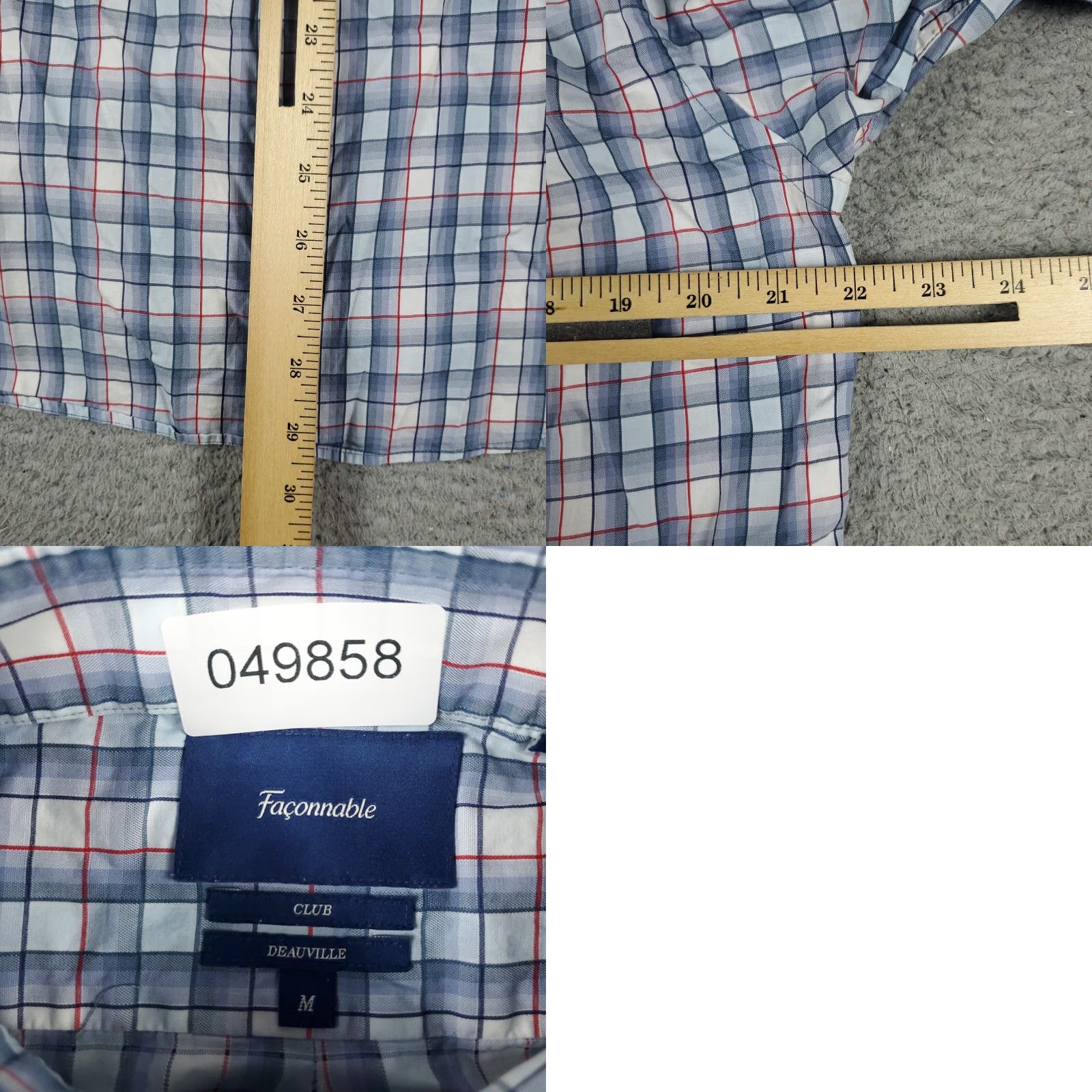 Faconnable Façonnable Blue Plaid Shirt Men’s Medium Long Sleeve Button-Up Casual Modern Preppy Size US M / EU 48-50 / 2 - 8 Thumbnail
