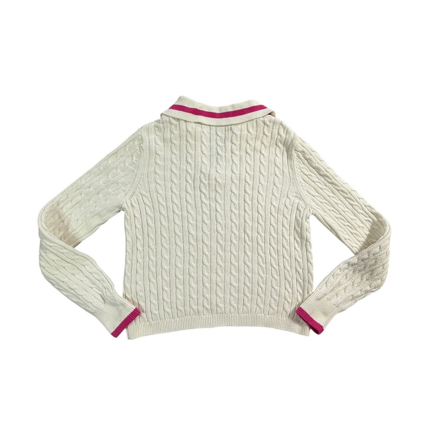 Nicole Miller Nicole Miller Cable Knit Collared Pullover Sweater Size S / US 4 / IT 40 - 2 Thumbnail