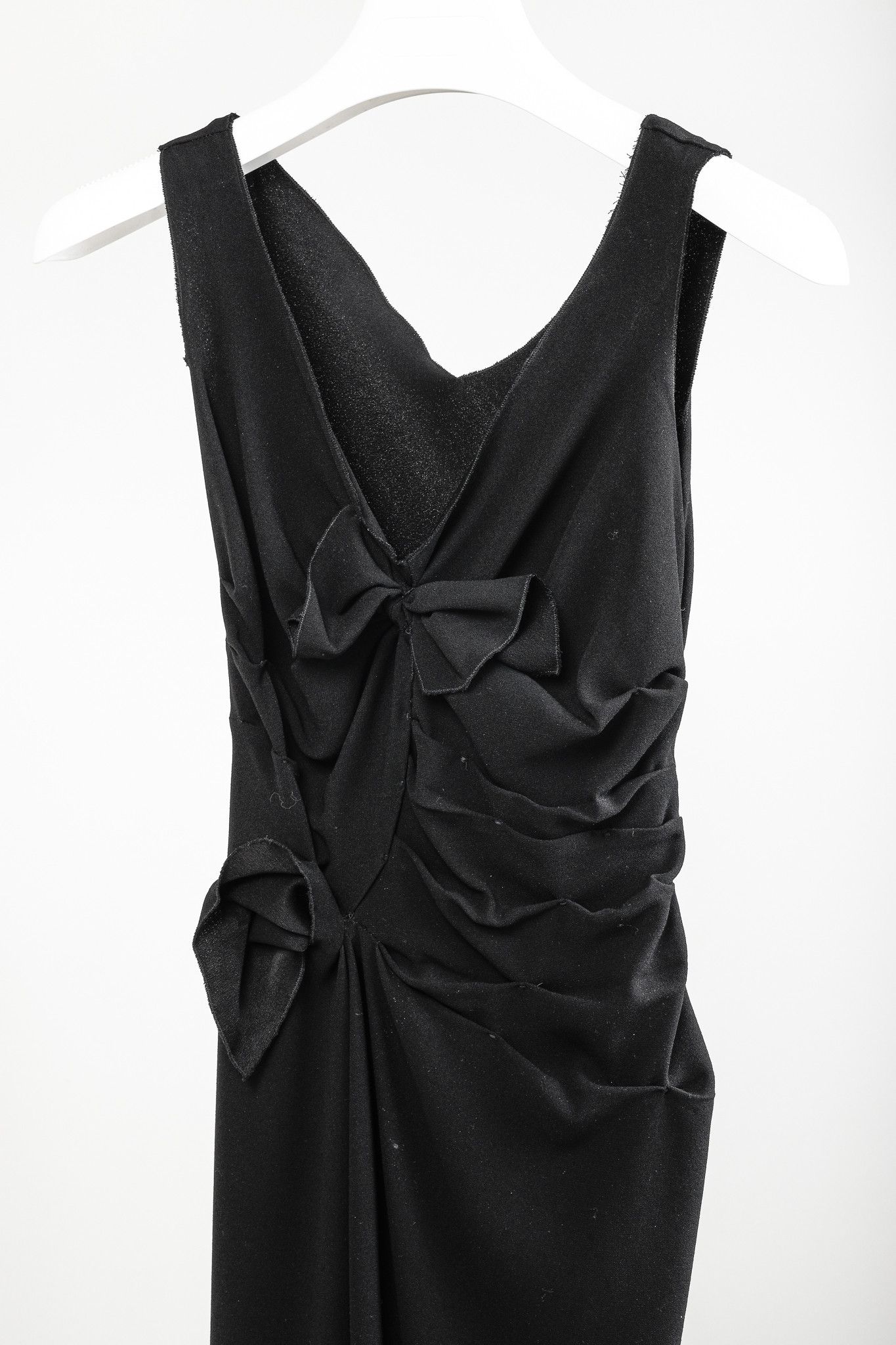 Prada Prada Black Crepe Bow Sleeveless Dress Size XS / US 0-2 / IT 36-38 - 4 Thumbnail