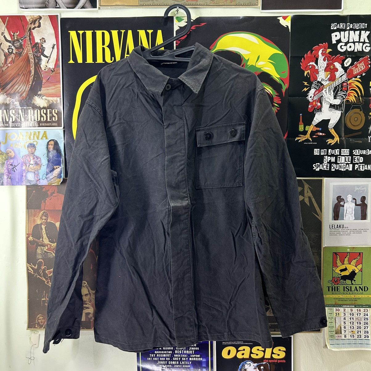 Vintage Japanese Single Front Pocket Button Down Jacket