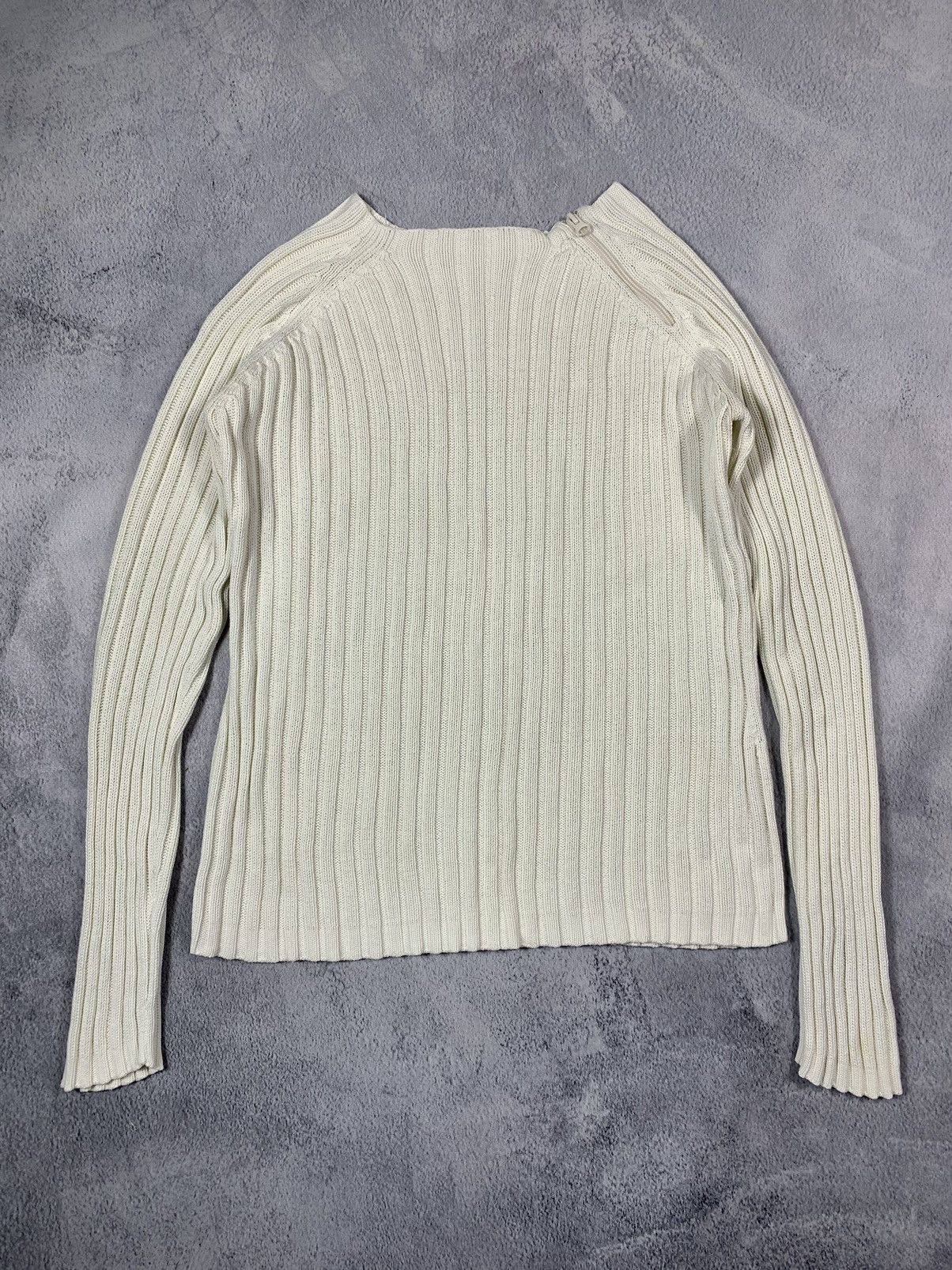 Japanese Brand Vintage Y2K Avant Garde 1/4 zip ribbed tailored sweater L Size L / US 10 / IT 46 - 1 Thumbnail