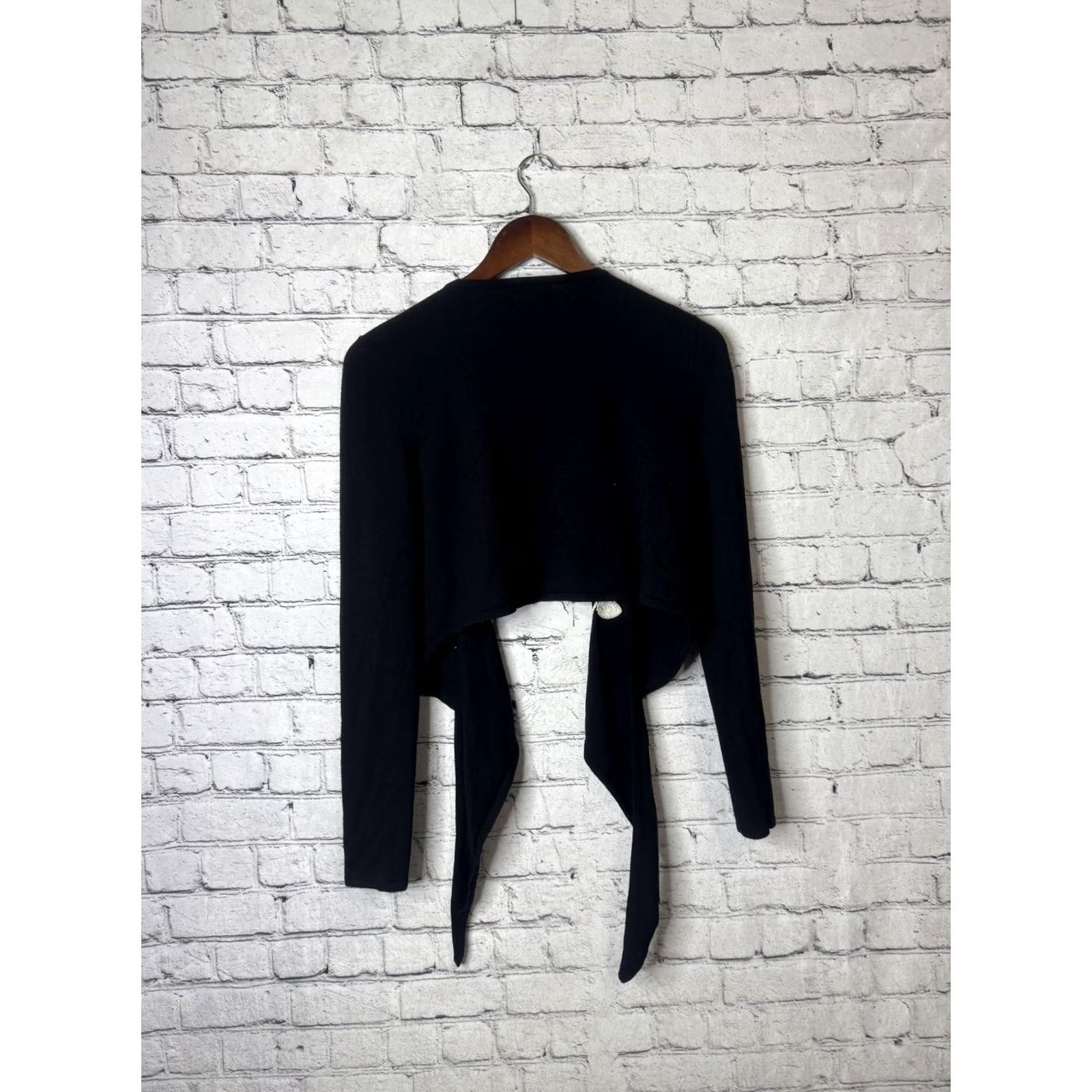 Vintage VINTAGE SML Design Women's Sweater Wrap Black Floral Embroidery L Crew Neck Knit Size L / US 10 / IT 46 - 2 Thumbnail