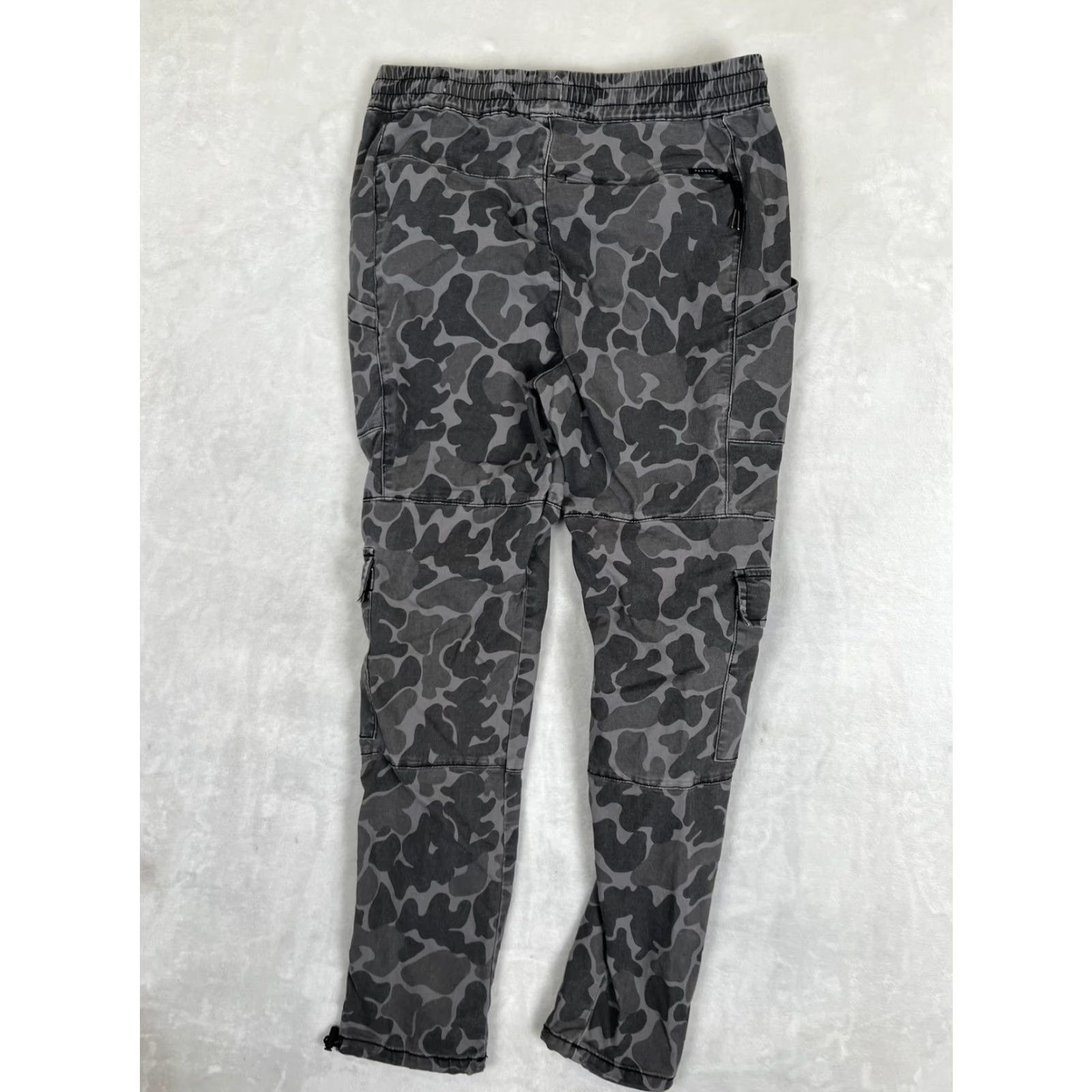 Pacsun PacSun Cargo Pants Mens Small Gray Camo Regular Fit Elastic Waist Drawcord Size US 29 - 7 Thumbnail