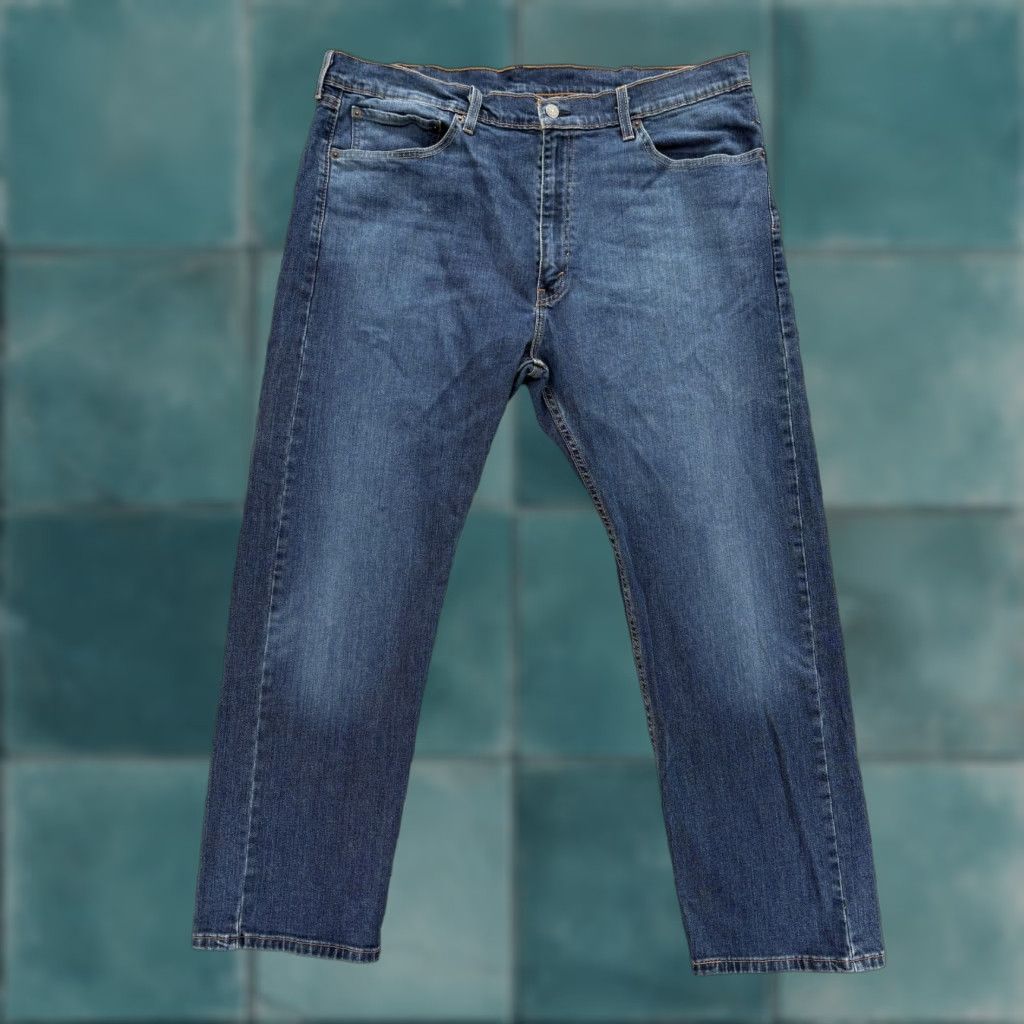 Levi's Levis 505 Jeans Mens 40x30 Blue Medium Wash Regular Straight Stretch Denim Pants Size US 40 / EU 56 - 1 Thumbnail
