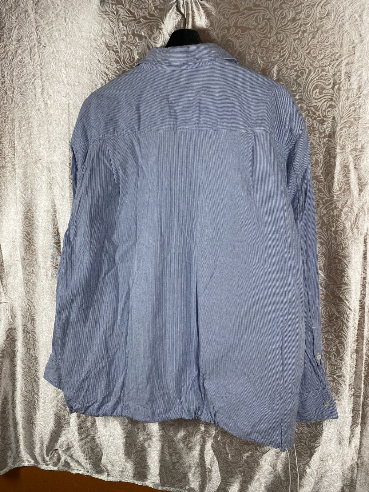 Japanese Brand Evistud Blue Stripe Pullover Shirt Jacket Double Pocket Size US L / EU 52-54 / 3 - 8 Thumbnail