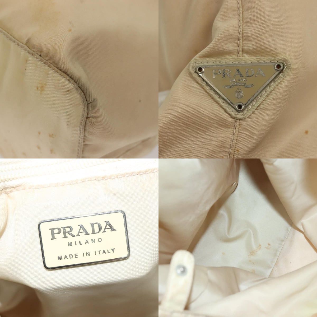 Prada PRADA Hand Bag Nylon Beige Silver Size ONE SIZE - 11 Thumbnail