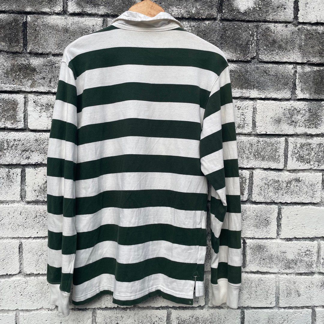Gap Size M GAP LS Rugby Shirt in Green / White Pit 21.5 Size US M / EU 48-50 / 2 - 2 Thumbnail