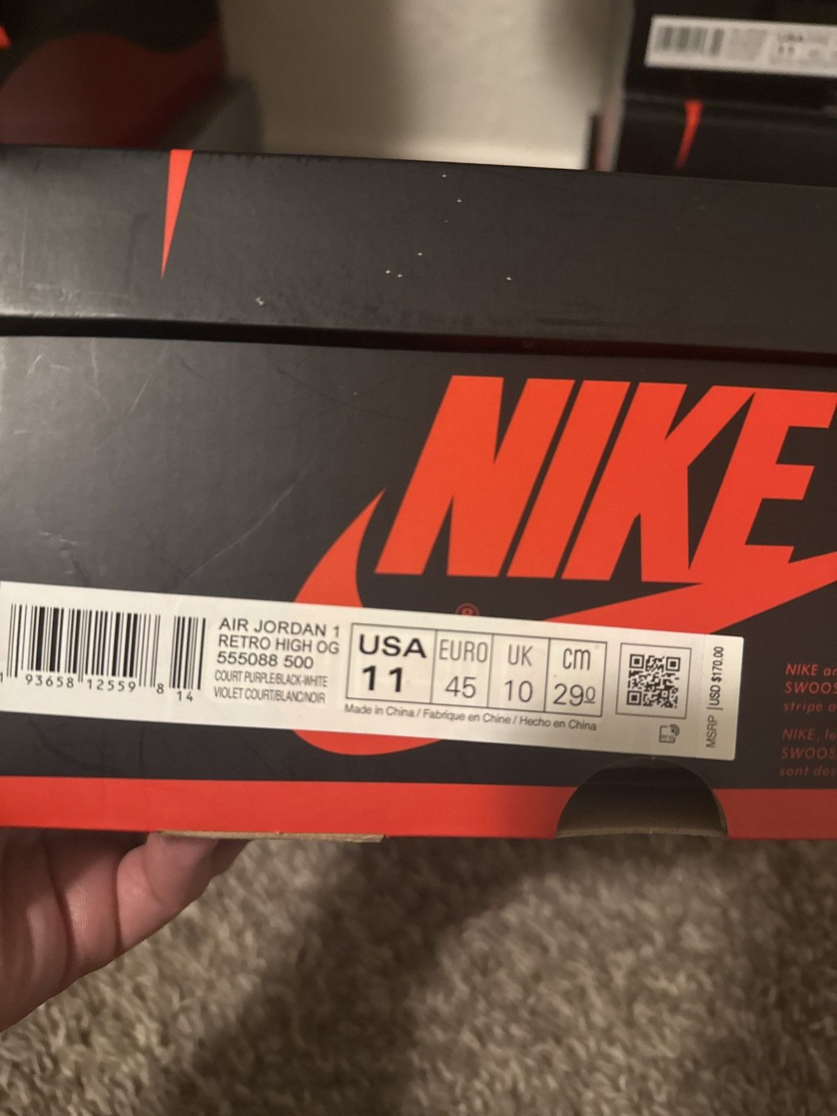 Jordan Brand × Nike Nike Air Jordan 1 “Court purple 1.0” Size US 11 / EU 44 - 7 Thumbnail