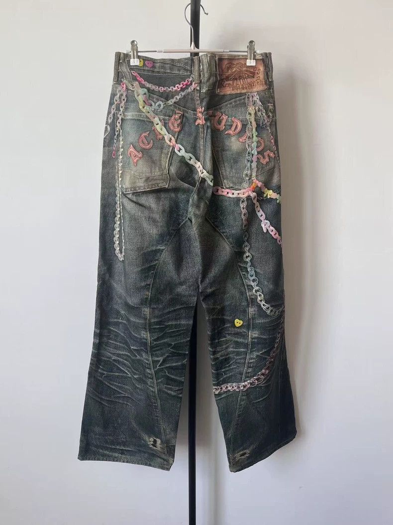 Acne Studios Acne Studios 1981 f Candy Chain 3D Print Loose Low Rise Wi Size US 28 / EU 44 - 2 Thumbnail