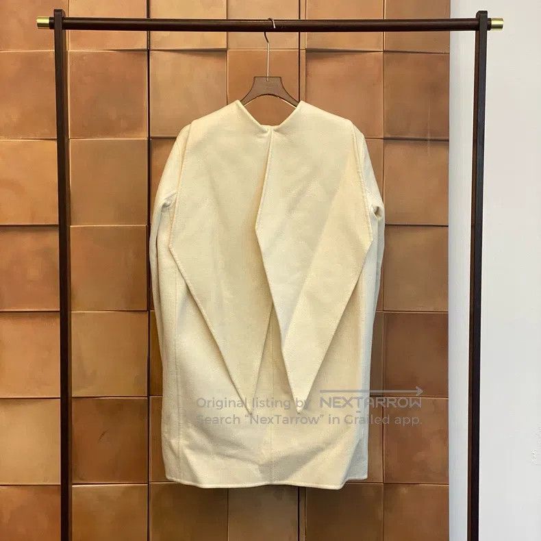 Hermes Hermes Creamy White Scarf-Collar Long Double-Faced Cashmer Size XS / US 0-2 / IT 36-38 - 3 Thumbnail