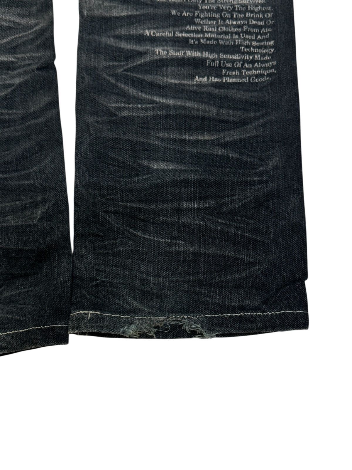 Hysteric Glamour In the Attic Printed Poem Claw Mark Distressed Denim Size US 29 - 15 Thumbnail