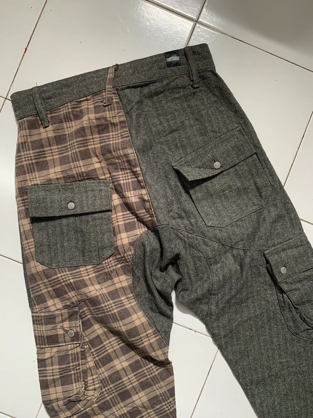 Beauty Beast × If Six Was Nine × Japanese Brand Regulator japan plaid mix with herringbone multi pocket pant Size US 32 / EU 48 - 4 Thumbnail