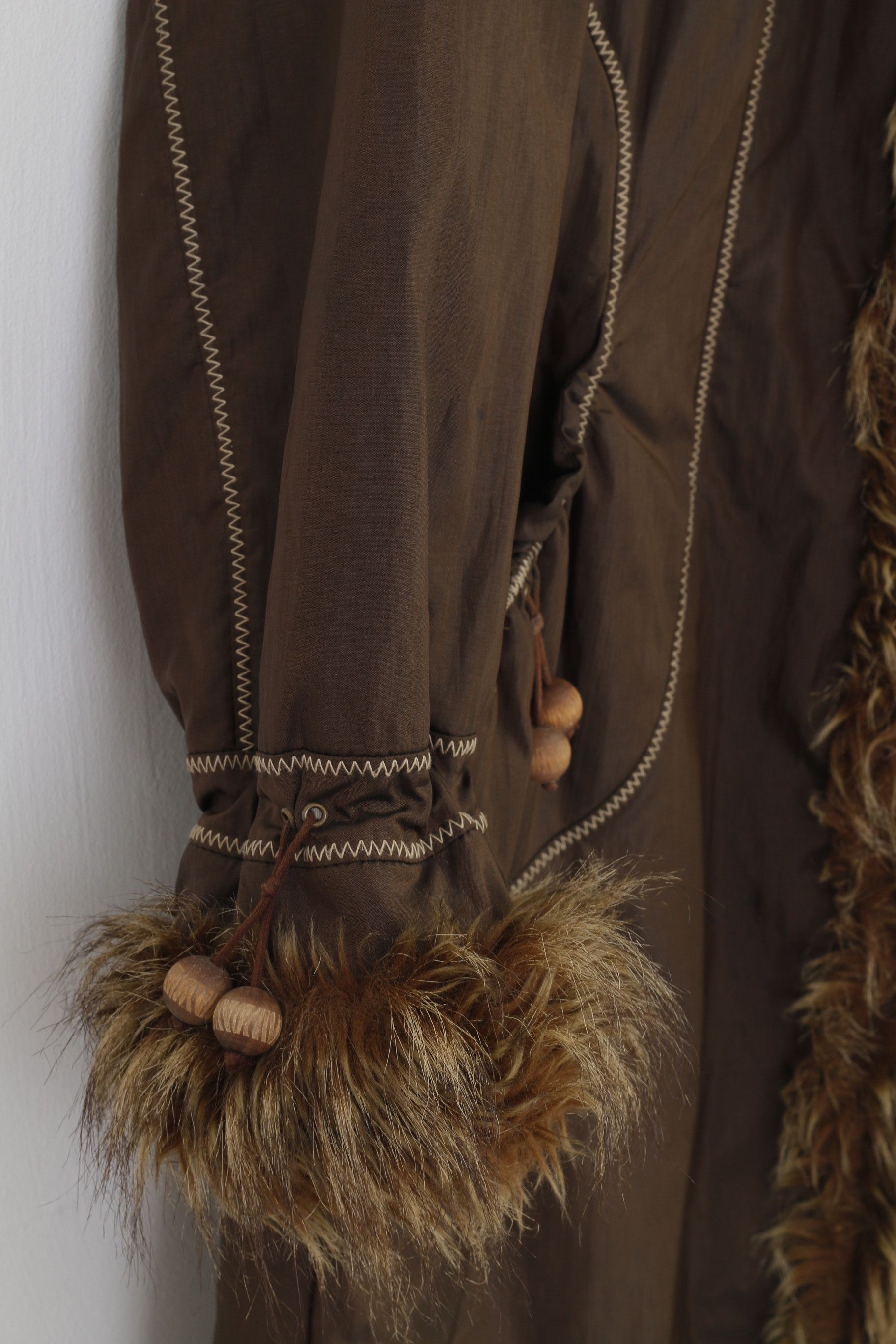 Vintage Ozzo Women XXL Coat Jacket Brown Padded Fur Hood 0840 Size XXL / US 16-18 / IT 52-54 - 4 Thumbnail