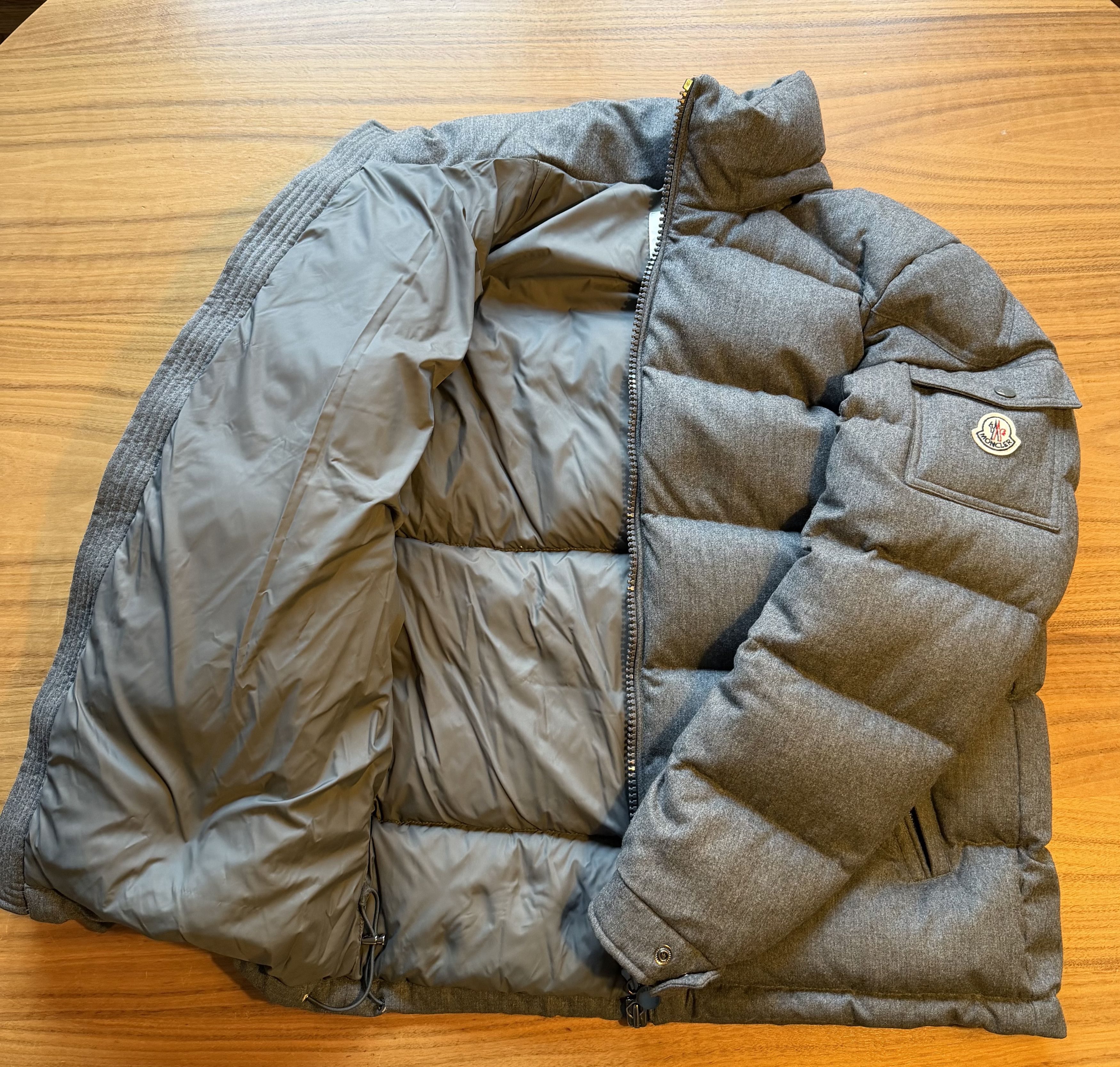 Moncler Montgenevre Gray Wool Flannel Hooded Puffer Jacket Size US XL / EU 56 / 4 - 10 Thumbnail