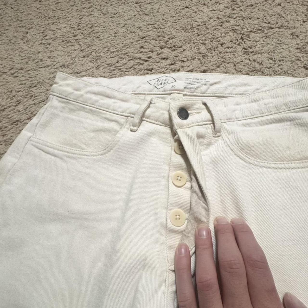 Alex Crane Alex Crane White Canvas Jeans Slightly Cropped Pants Size US 30 / EU 46 - 6 Thumbnail