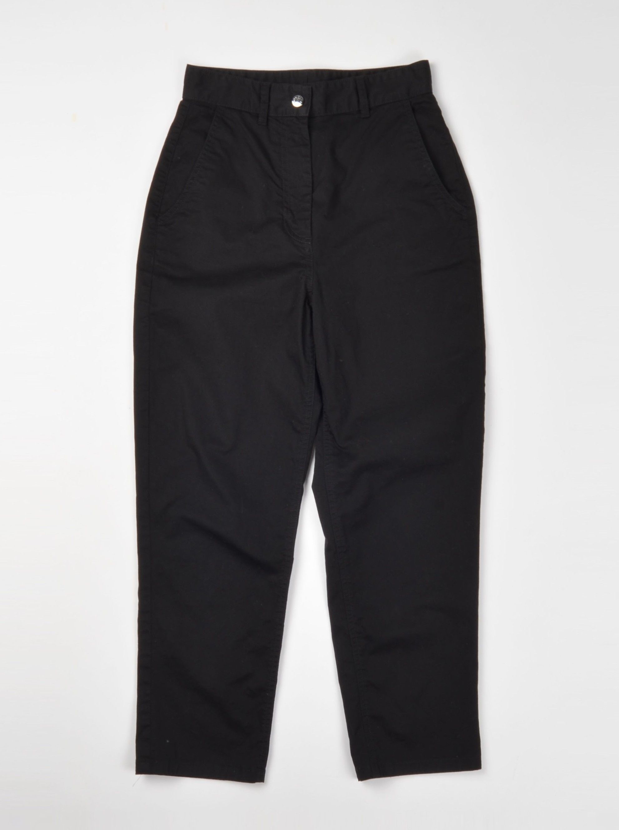 Moncler Moncler High Rise Cotton Black Straight Trousers Pants Size 26" / US 2 / IT 38 - 1 Thumbnail