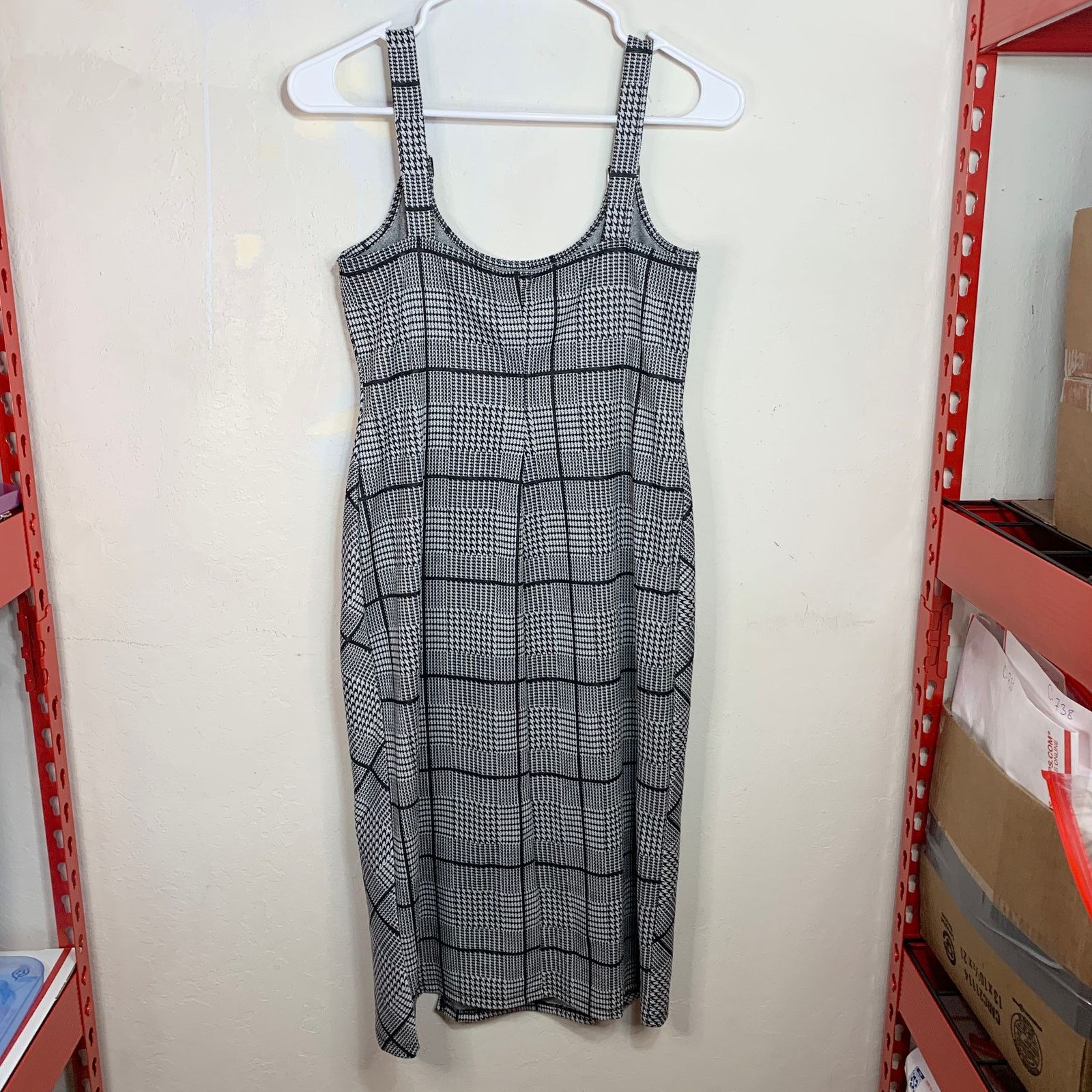 Other AUW Women Cut Sleeveless Black-White Plaid Dress Size M Size M / US 6-8 / IT 42-44 - 2 Thumbnail