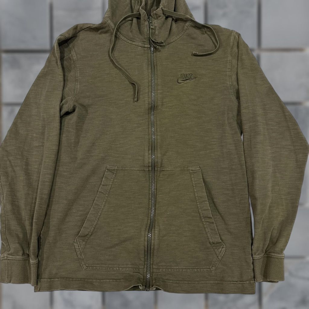 Nike Nike Hoodie Women S Green Full Zip Hooded Pockets Drawstring 100% Cotton Size S / US 4 / IT 40 - 1 Thumbnail
