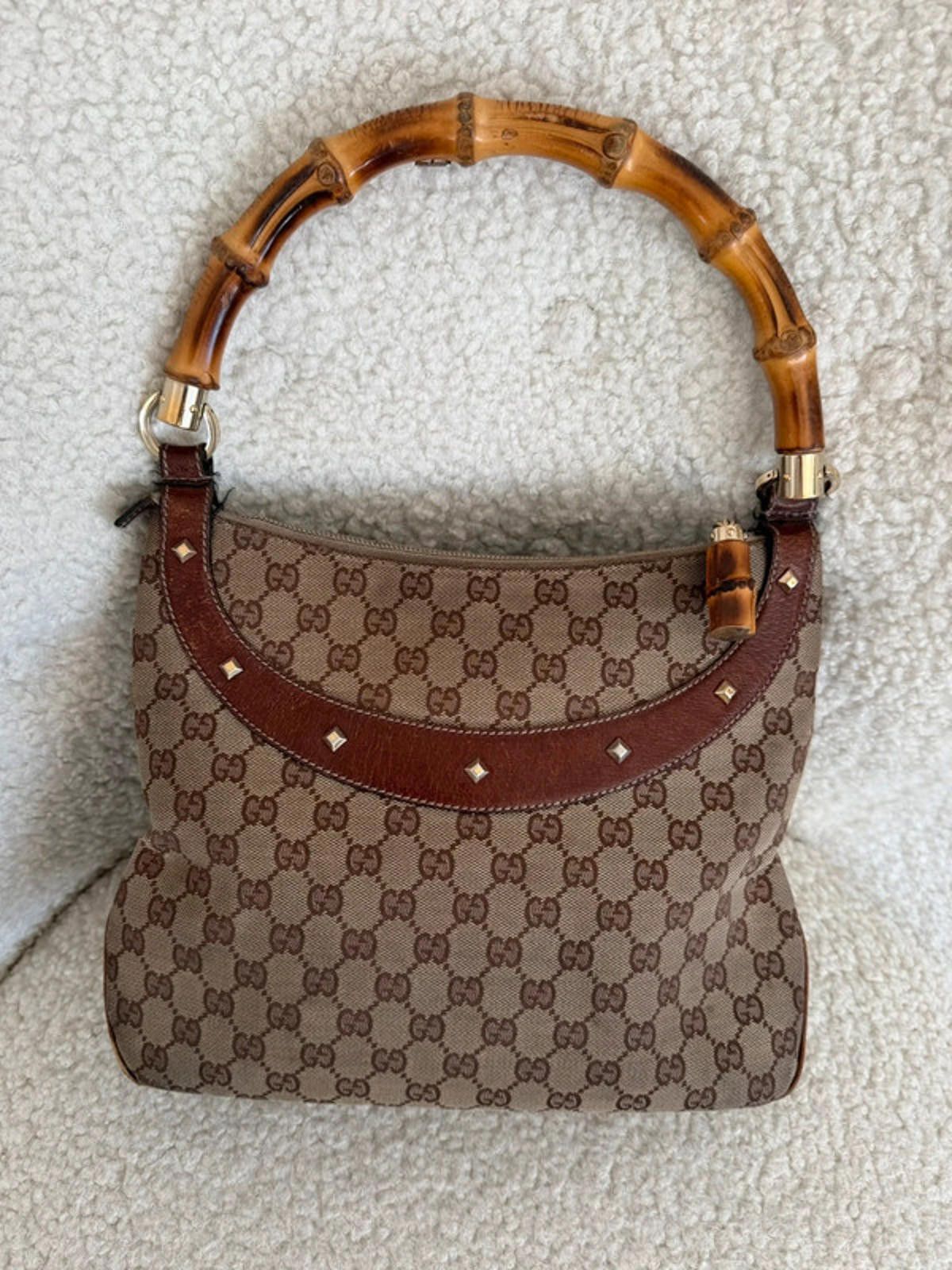 Gucci Gucci GG canvas bamboo handle shoulder bag Size ONE SIZE - 3 Thumbnail