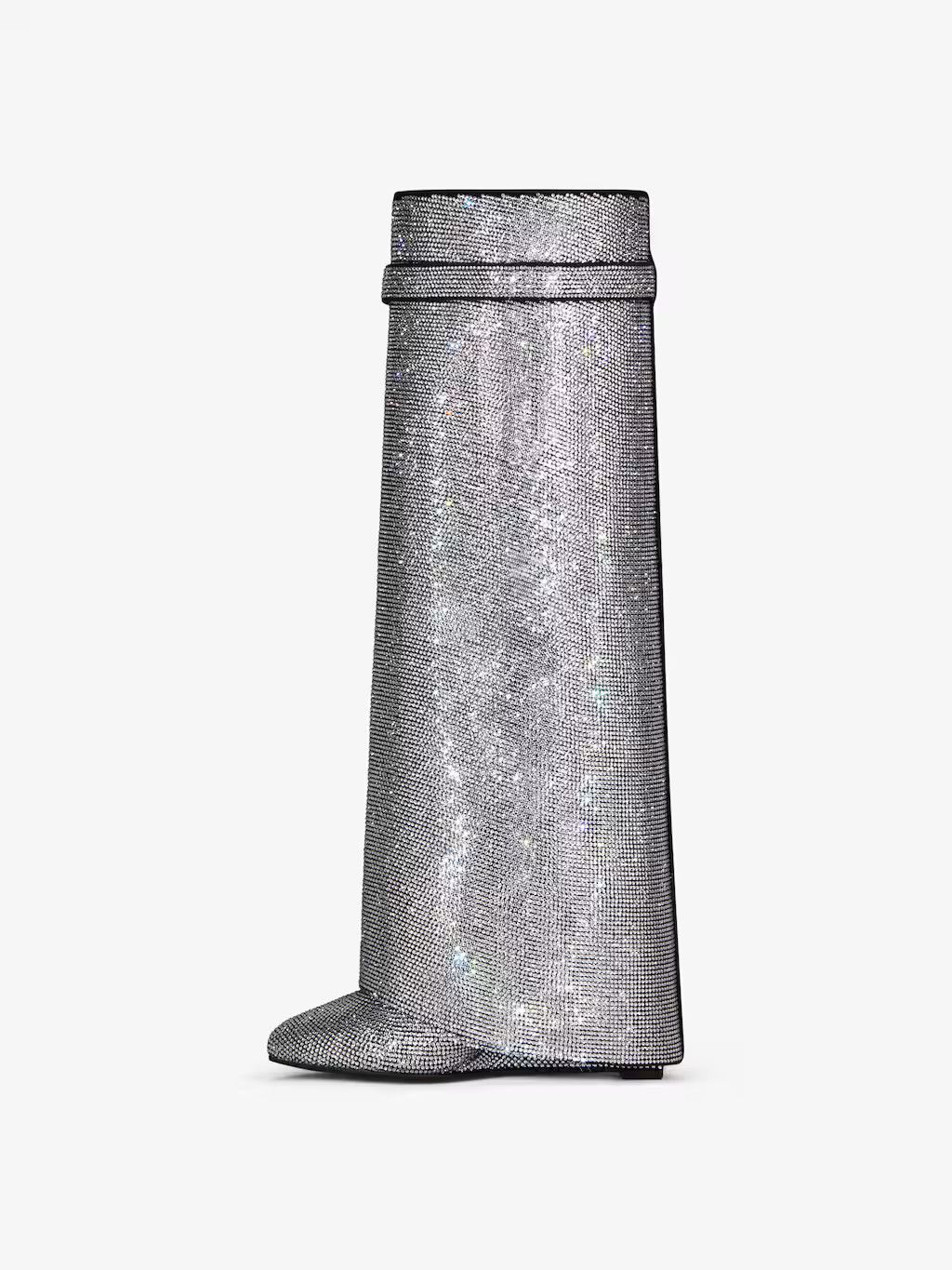 Givenchy o1w1db10525 Shark Lock Wide Fit Pant Boots 90mm in Silver Size US 8 / IT 38 - 4 Thumbnail