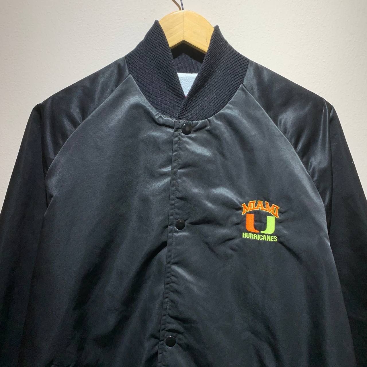 Vintage 🔥 Vintage 90s Miami Hurricanes by Stitch Count Satin Jacket Size US XL / EU 56 / 4 - 3 Thumbnail