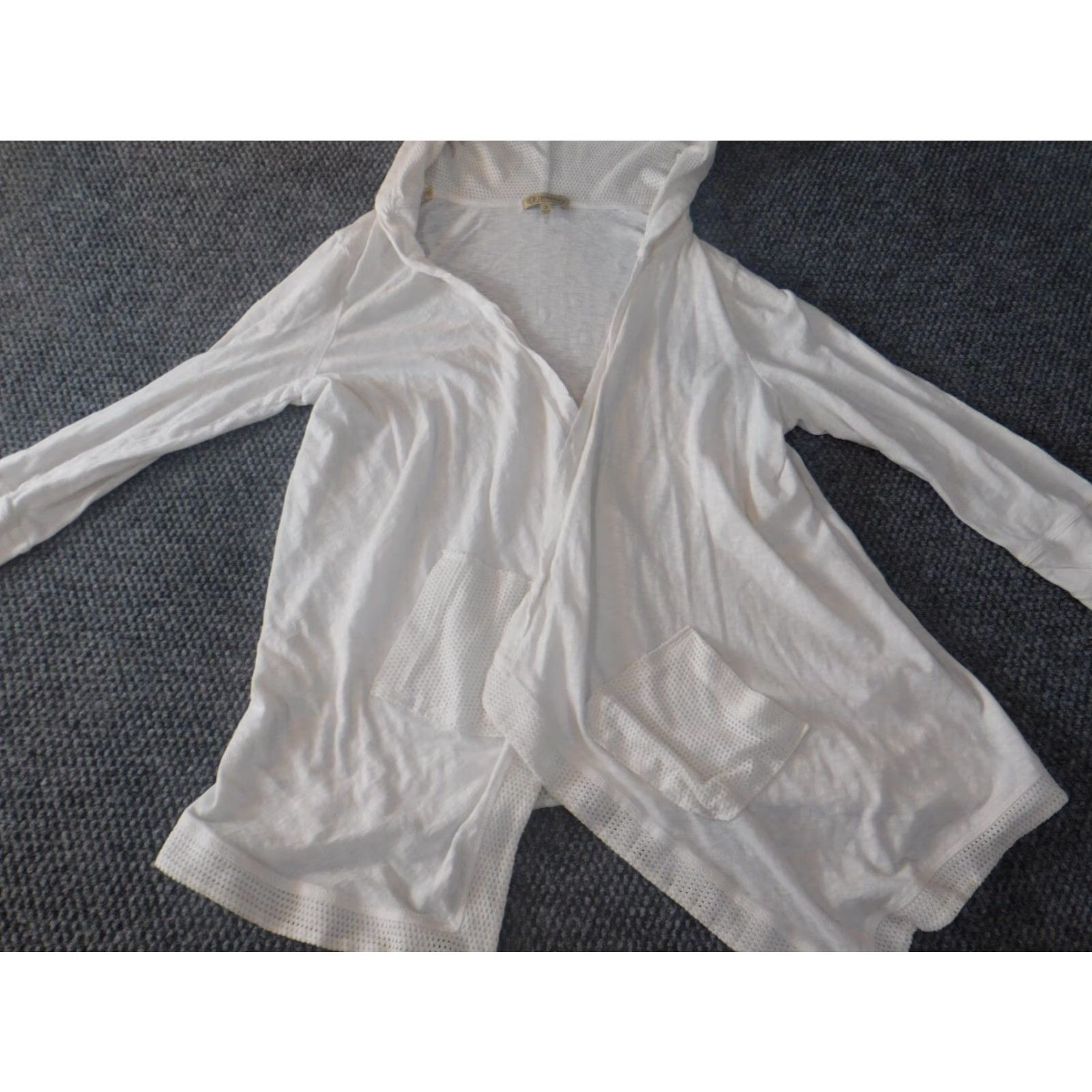 Banana Republic Banana Republic Democracy Womens Cardigan Sweater Knit Cotton Polyester White Regular XS Size XS / US 0-2 / IT 36-38 - 2 Thumbnail