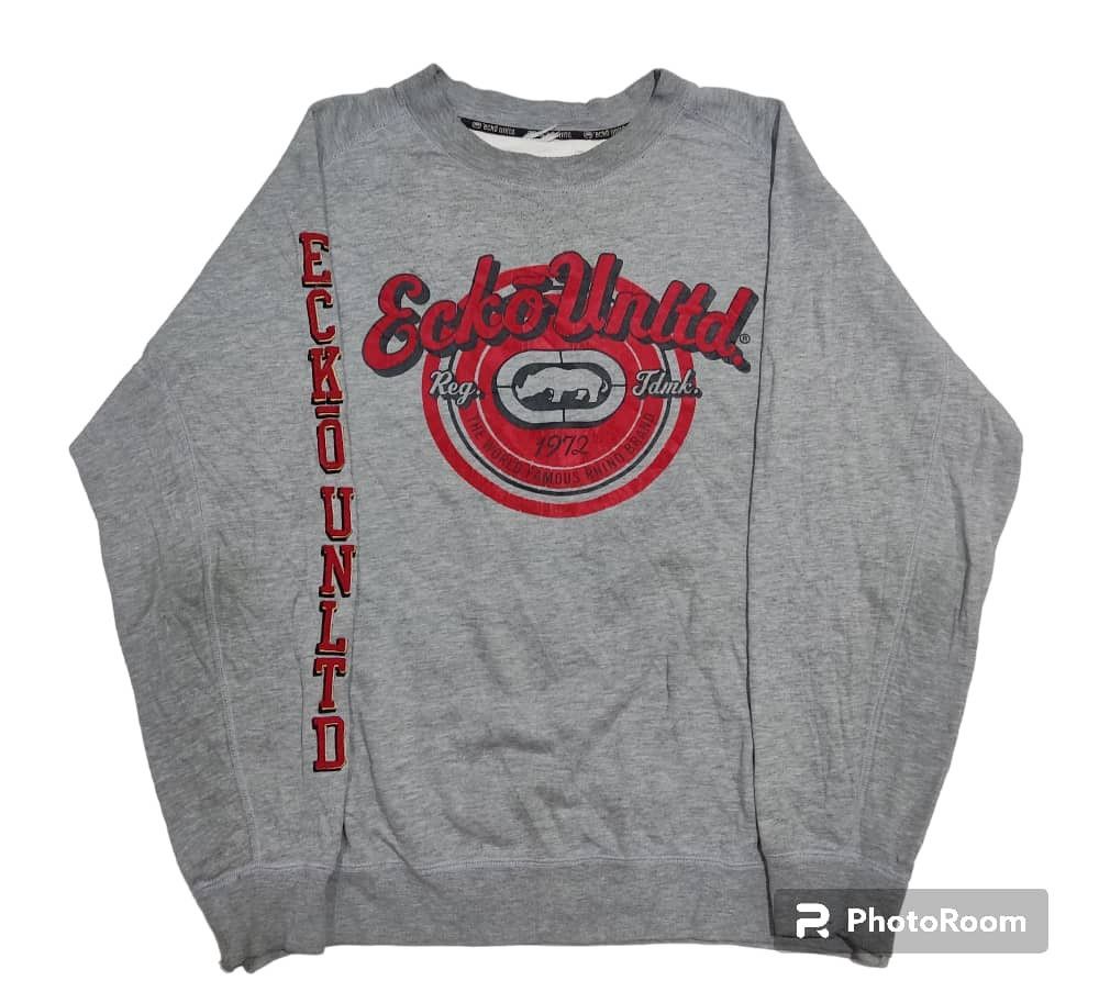 image of Ecko Unltd x Vintage Ecko Unitd. Distressed Sweatshirt in Grey, Men's (Size Large)