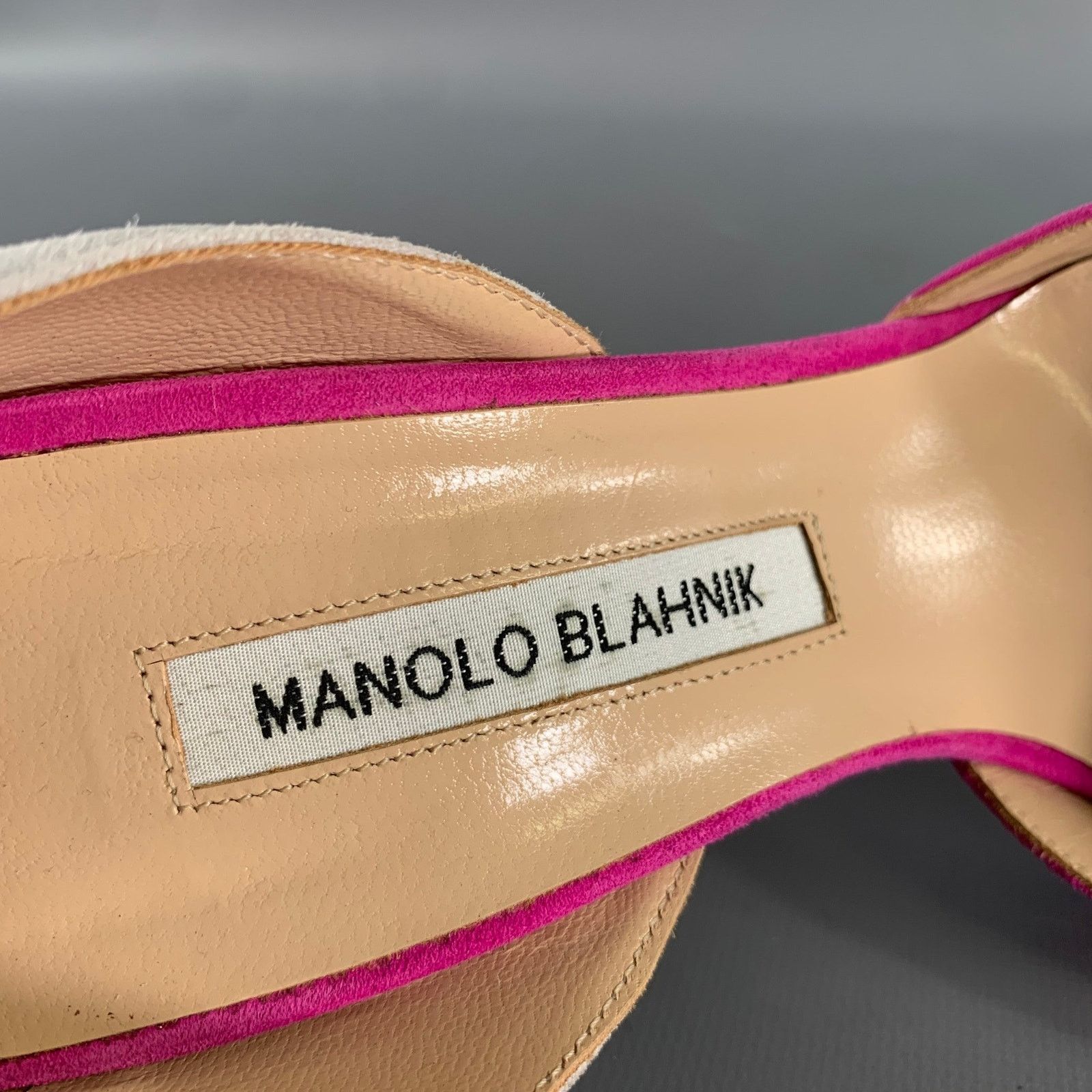 Manolo Blahnik MANOLO BLAHNIK 9.5 Pink Grey Suede Pointed Toe Pumps Size US 9.5 / IT 39.5 - 8 Thumbnail