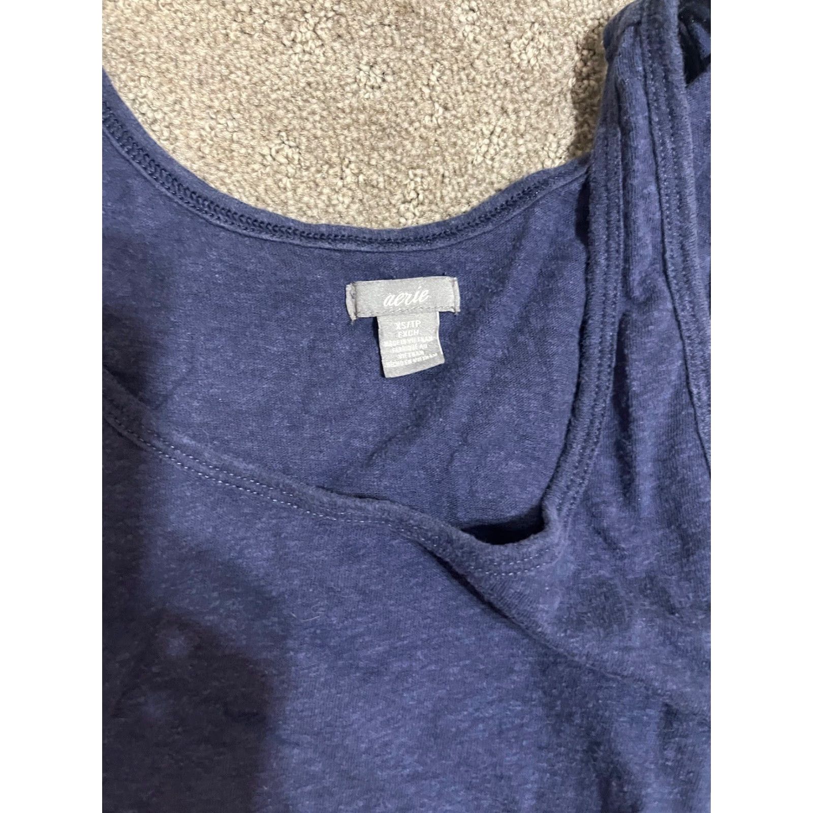 Vintage Aerie Tank Women XS Blue Solid Tank Top Adult XS Blue Solid Womens Tank Top XS Blue 90s Concert? Size XS / US 0-2 / IT 36-38 - 2 Thumbnail