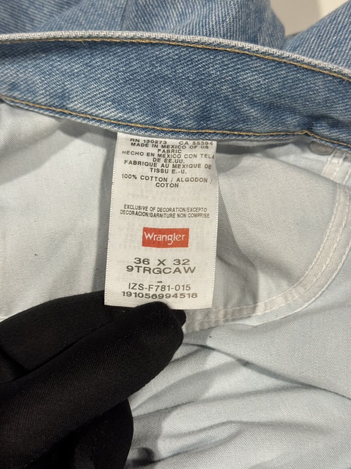 Wrangler 90s / 00s Vintage Wrangler Faded Stone Wash Denim Jeans 36 Size US 36 / EU 52 - 10 Thumbnail