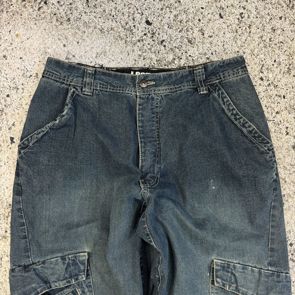 Vintage Lost Enterprises Denim Cargo Skater Pants ERD Grunge Faded Size US 32 / EU 48 - 3 Thumbnail