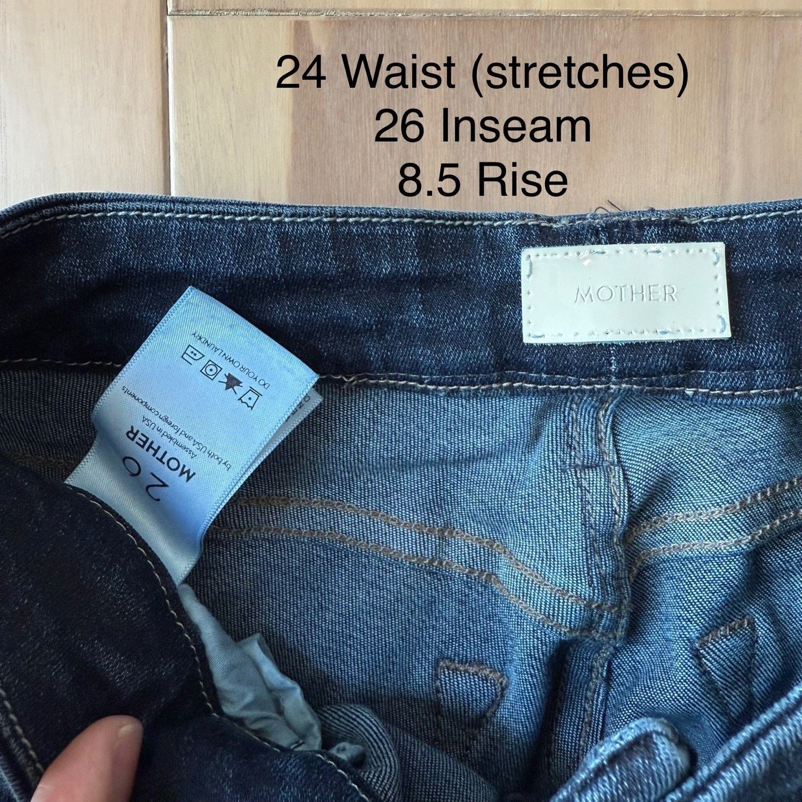 MOTHER Mother Looker Ankle Jeans W 24 Blue Dark Wash Glam Boho Size 24" / US 00 / IT 34 - 5 Thumbnail