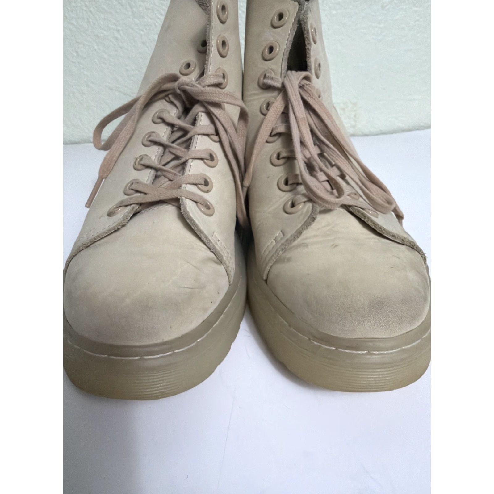 Dr. Martens Dr. Martens Talib Men’s Size 4 Ladies 5 Soft Nubuck Beige Leather Boots Stains Size US 5 / EU 37 - 7 Thumbnail