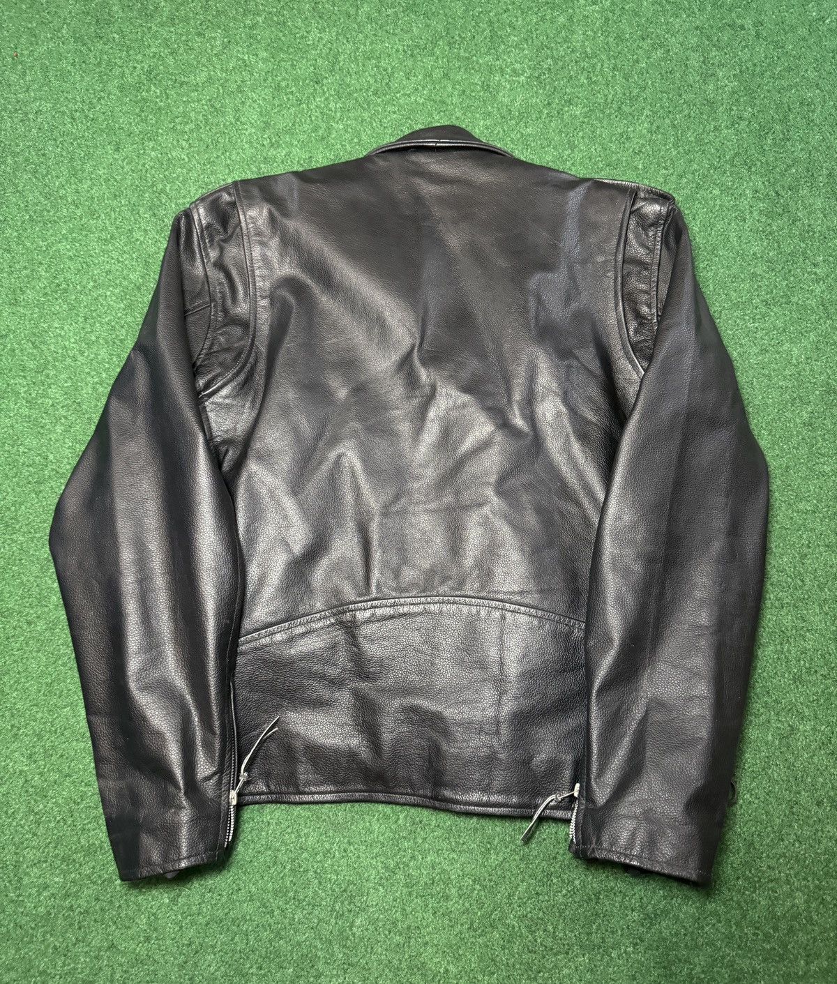 Genuine Leather Vintage 90s Genuine Leather Black Full Zip Biker Jacket Size US XL / EU 56 / 4 - 4 Thumbnail