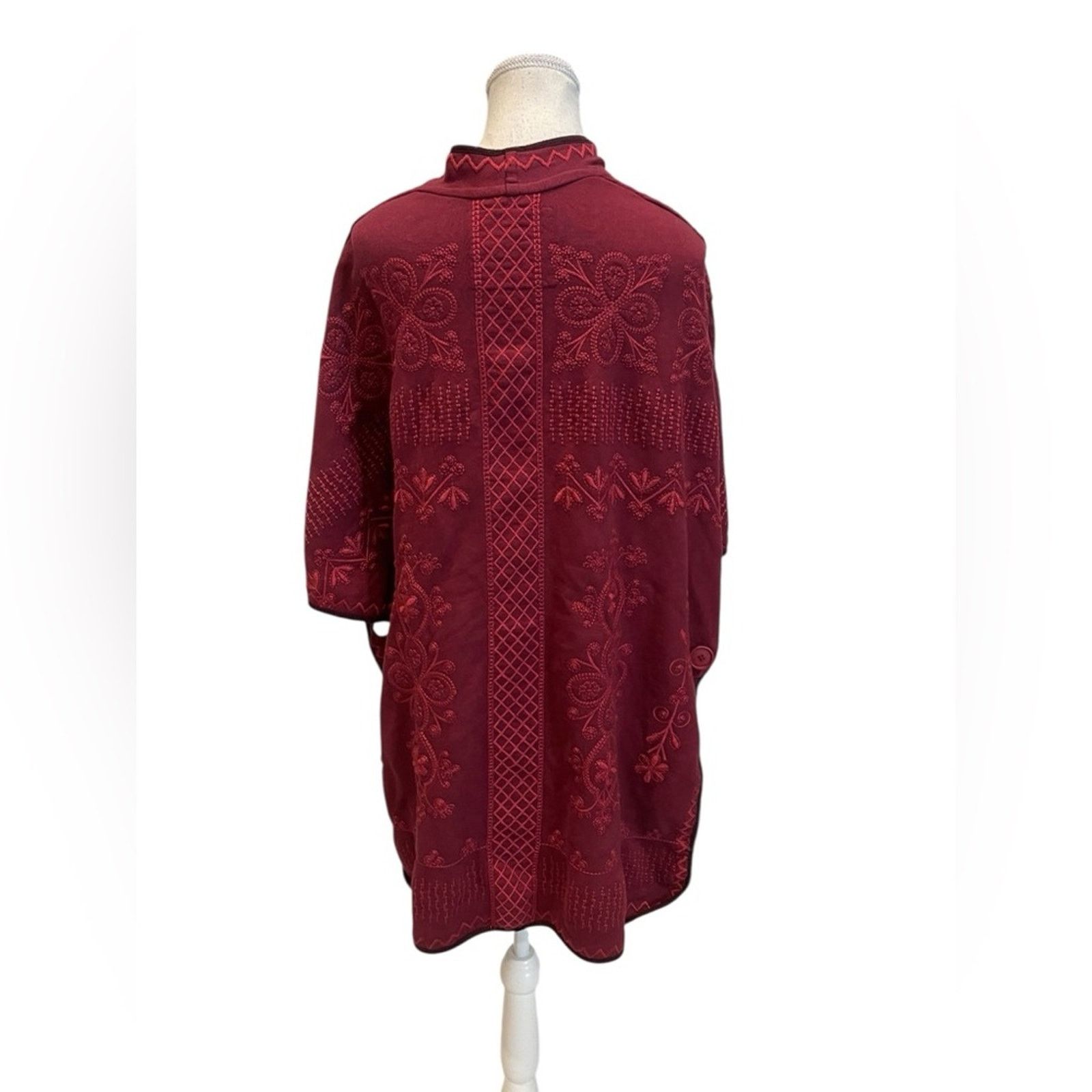 Johnny Was Johnny was burgundy cape poncho embroidered kimona jacket M Size M / US 6-8 / IT 42-44 - 4 Thumbnail