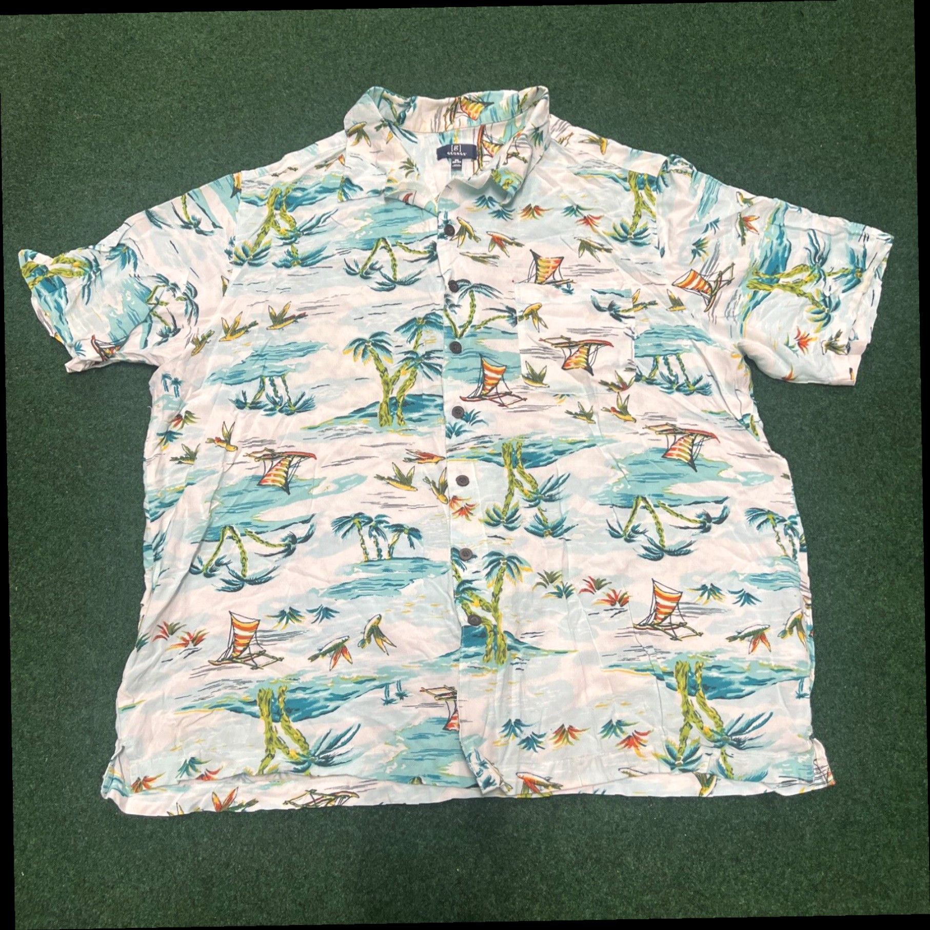 George Flower Hawaiian Shirt by George Men’s Size 2XL Summer Beach Size US XXL / EU 58 / 5 - 1 Thumbnail